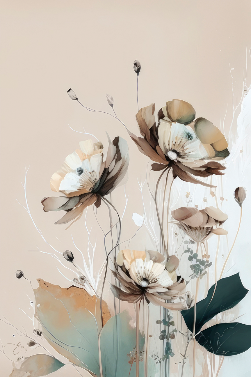 wall-art-print-canvas-poster-framed-Light Florals , By Bella Eve-1