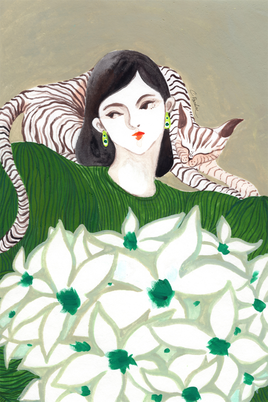 wall-art-print-canvas-poster-framed-Lily Loves Tabby , By Chonticha Hanon-1