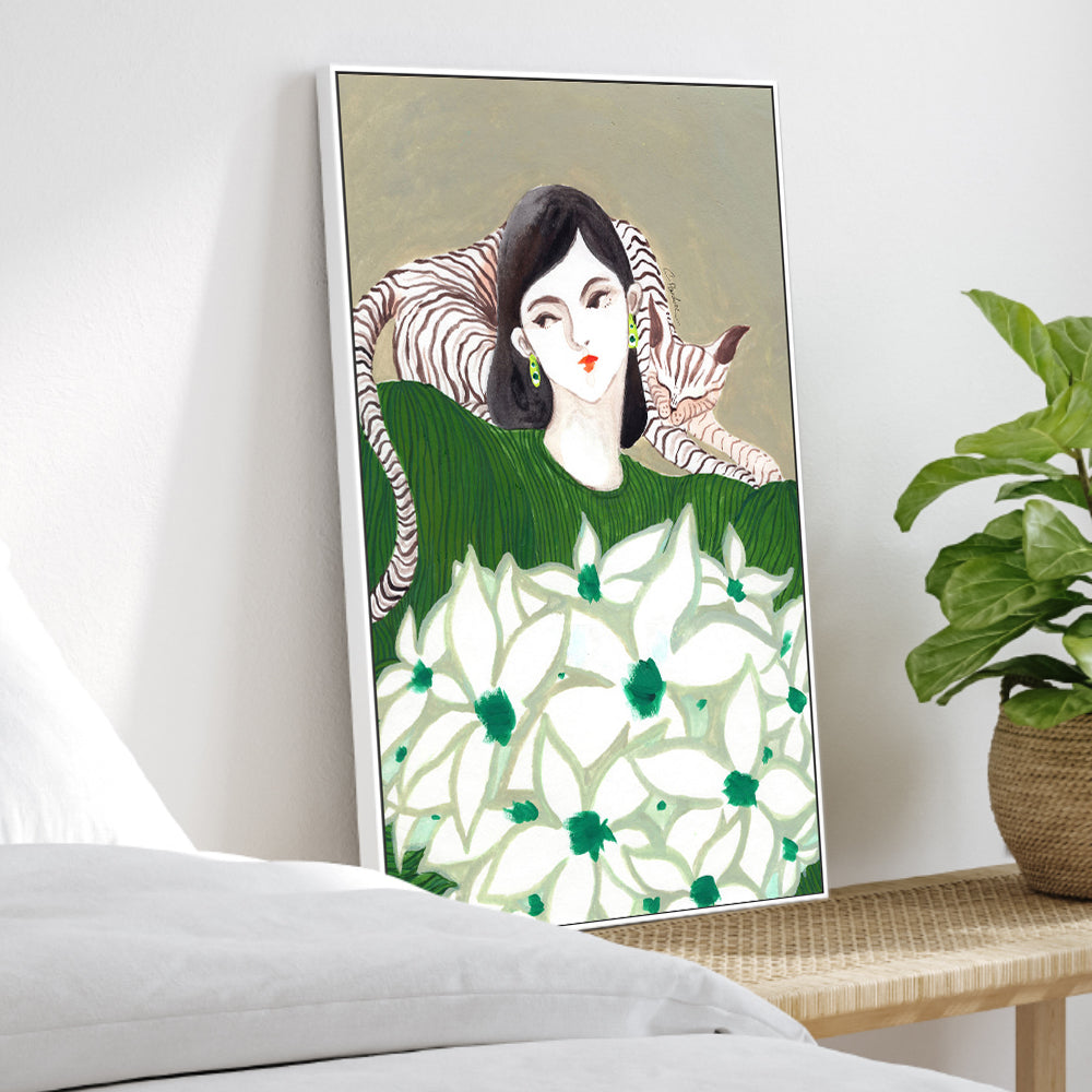 wall-art-print-canvas-poster-framed-Lily Loves Tabby , By Chonticha Hanon-2