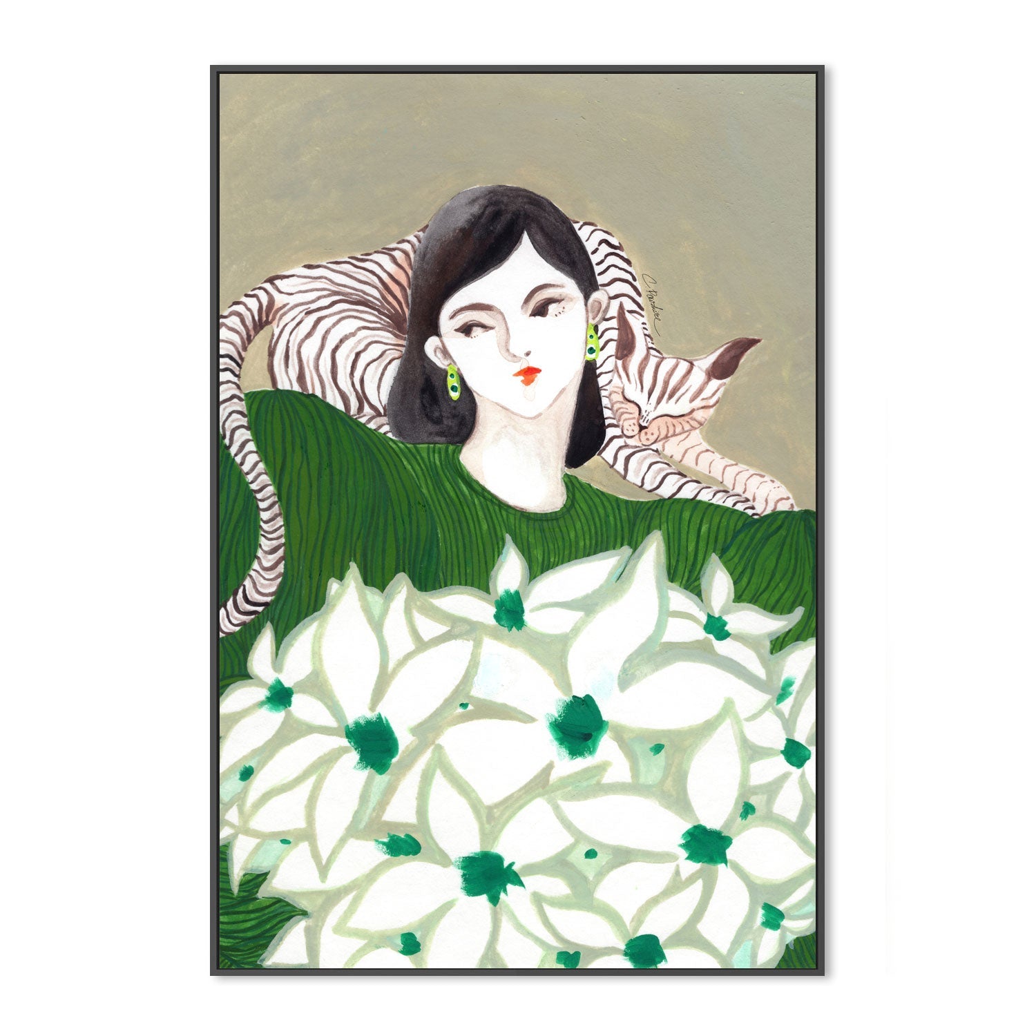 wall-art-print-canvas-poster-framed-Lily Loves Tabby , By Chonticha Hanon-3