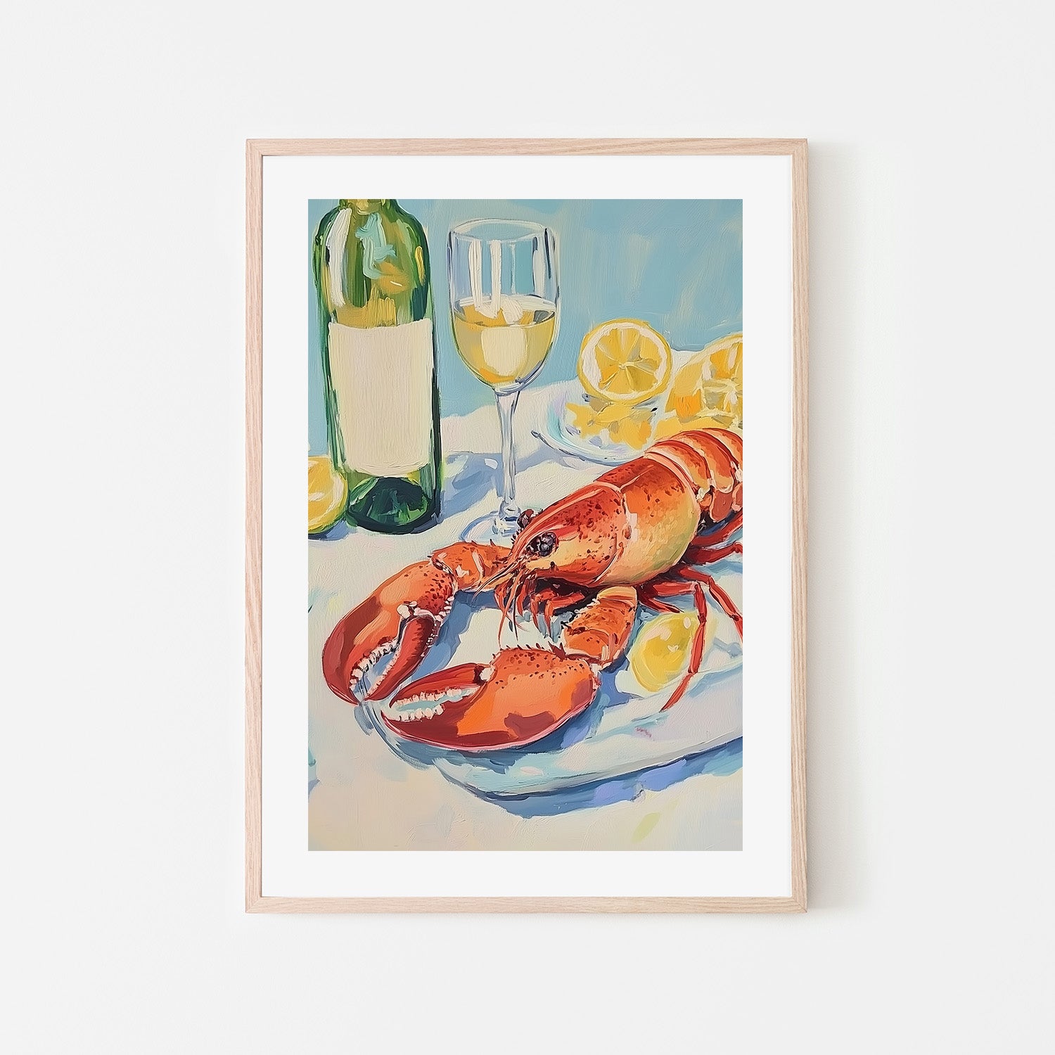 wall-art-print-canvas-poster-framed-Lobster and Wine Still Life , By Melloi Art Prints-6