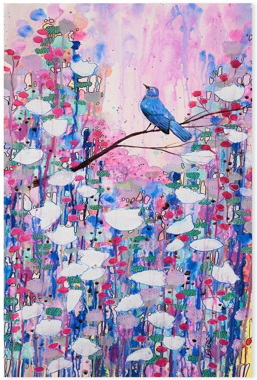 wall-art-print-canvas-poster-framed-Lonesome Blue Bird, Style B , By Sylvie Demers-GIOIA-WALL-ART