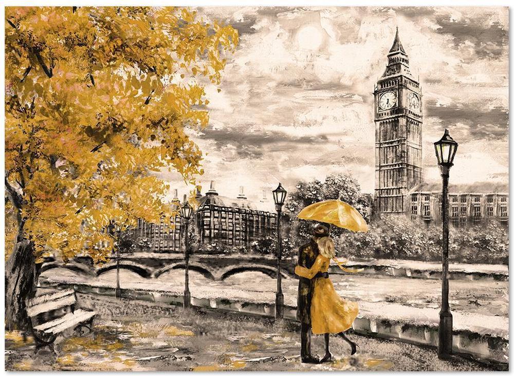 wall-art-print-canvas-poster-framed-Love In London, Oil Painting Style-by-Gioia Wall Art-Gioia Wall Art