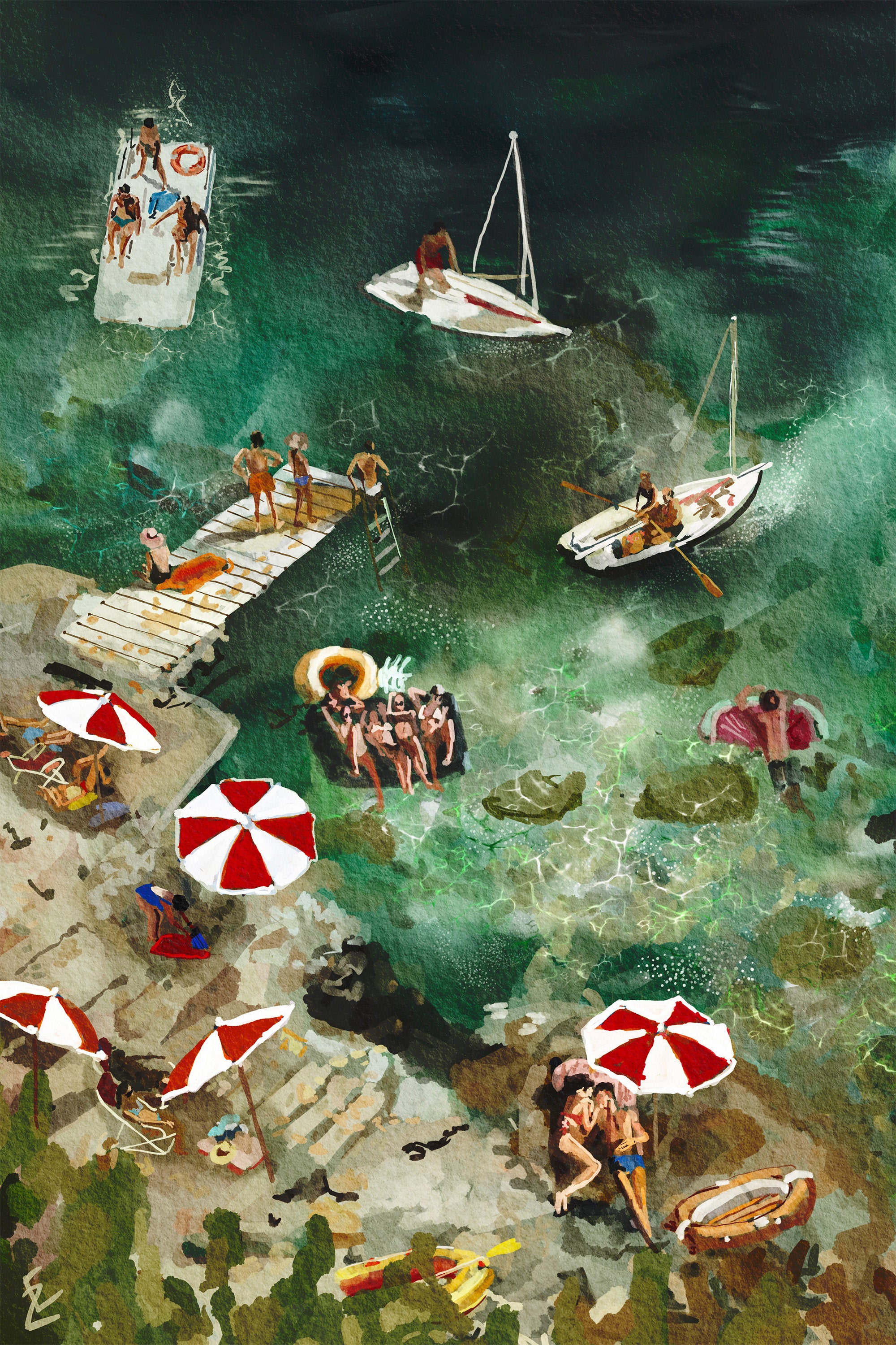 wall-art-print-canvas-poster-framed-Lovers on the beach-1