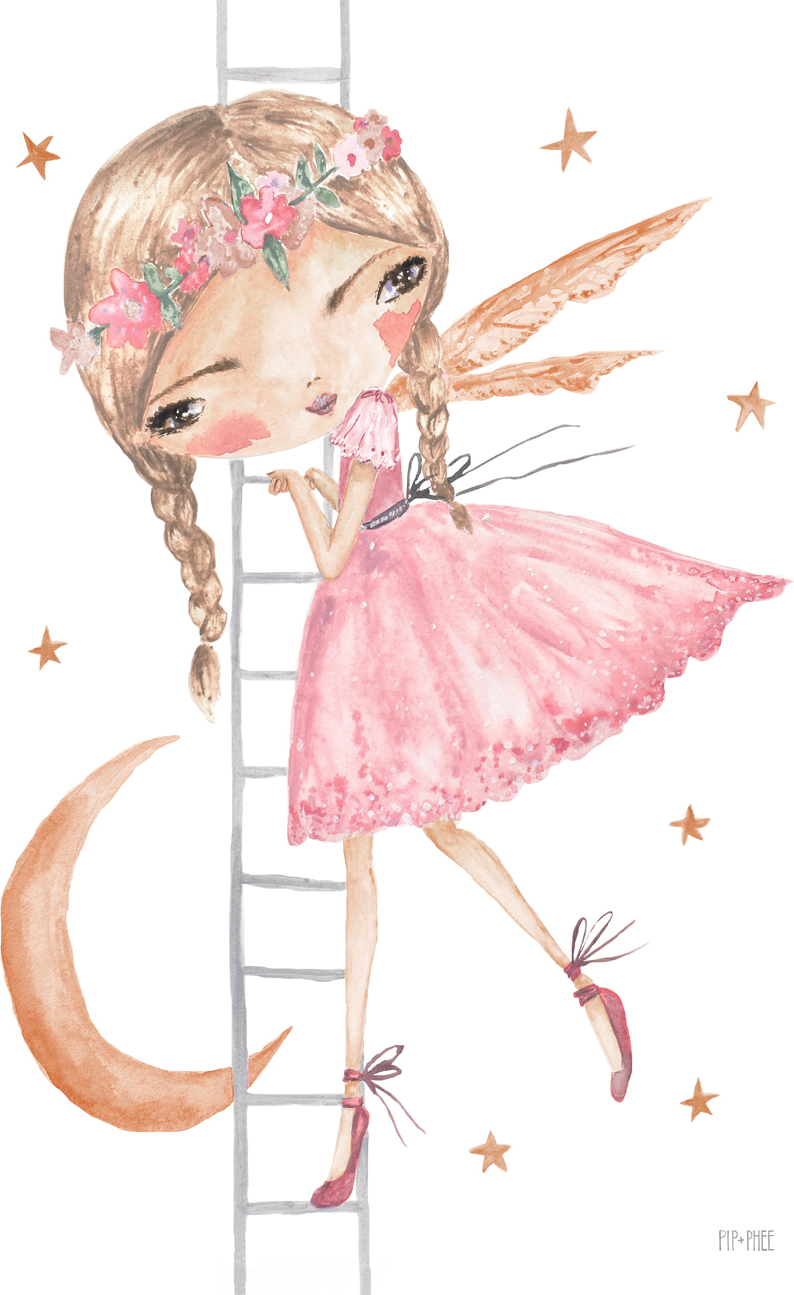 wall-art-print-canvas-poster-framed-Lunar Princess Ladder , By Pip and Phee-1