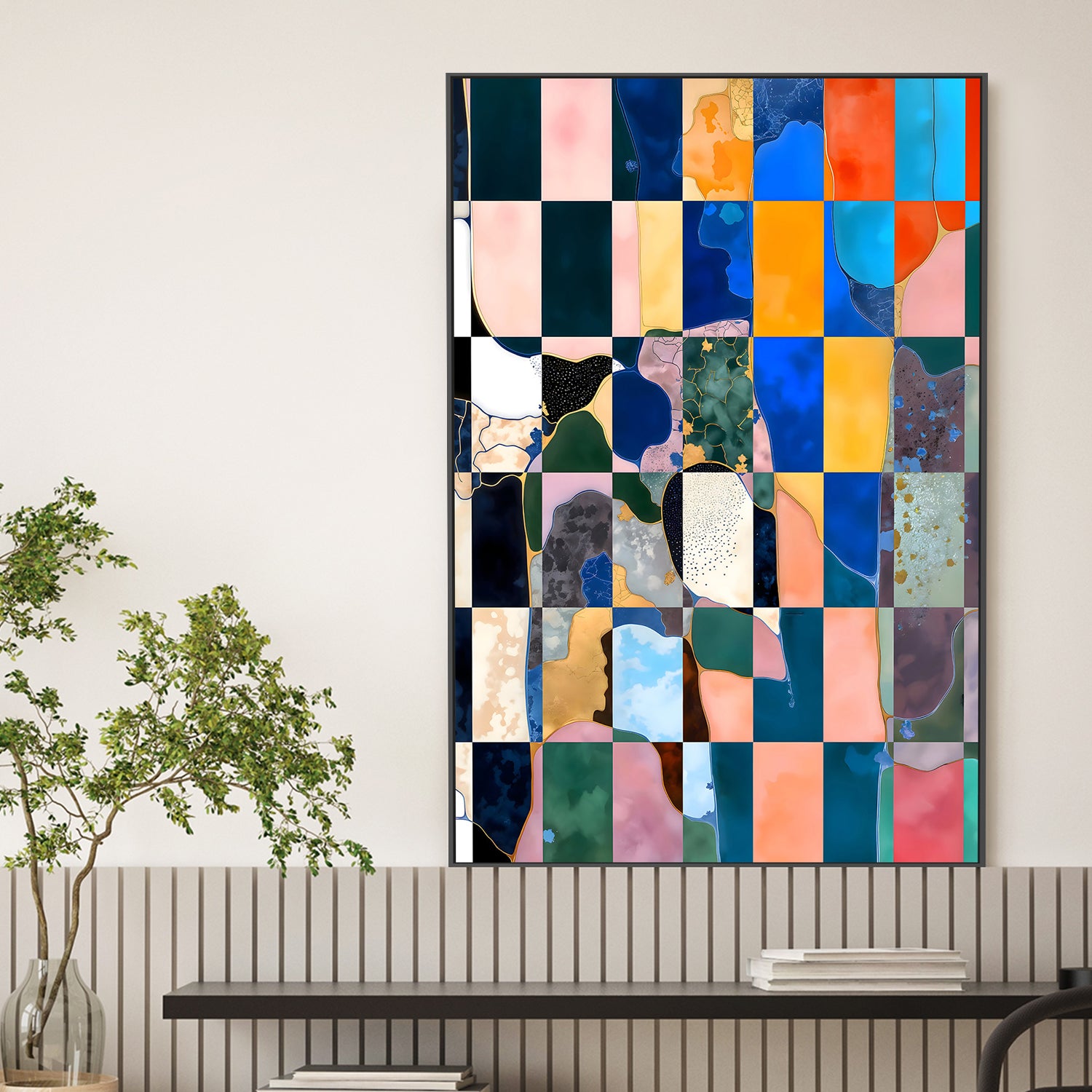 wall-art-print-canvas-poster-framed-Luxe Checkerboard-2