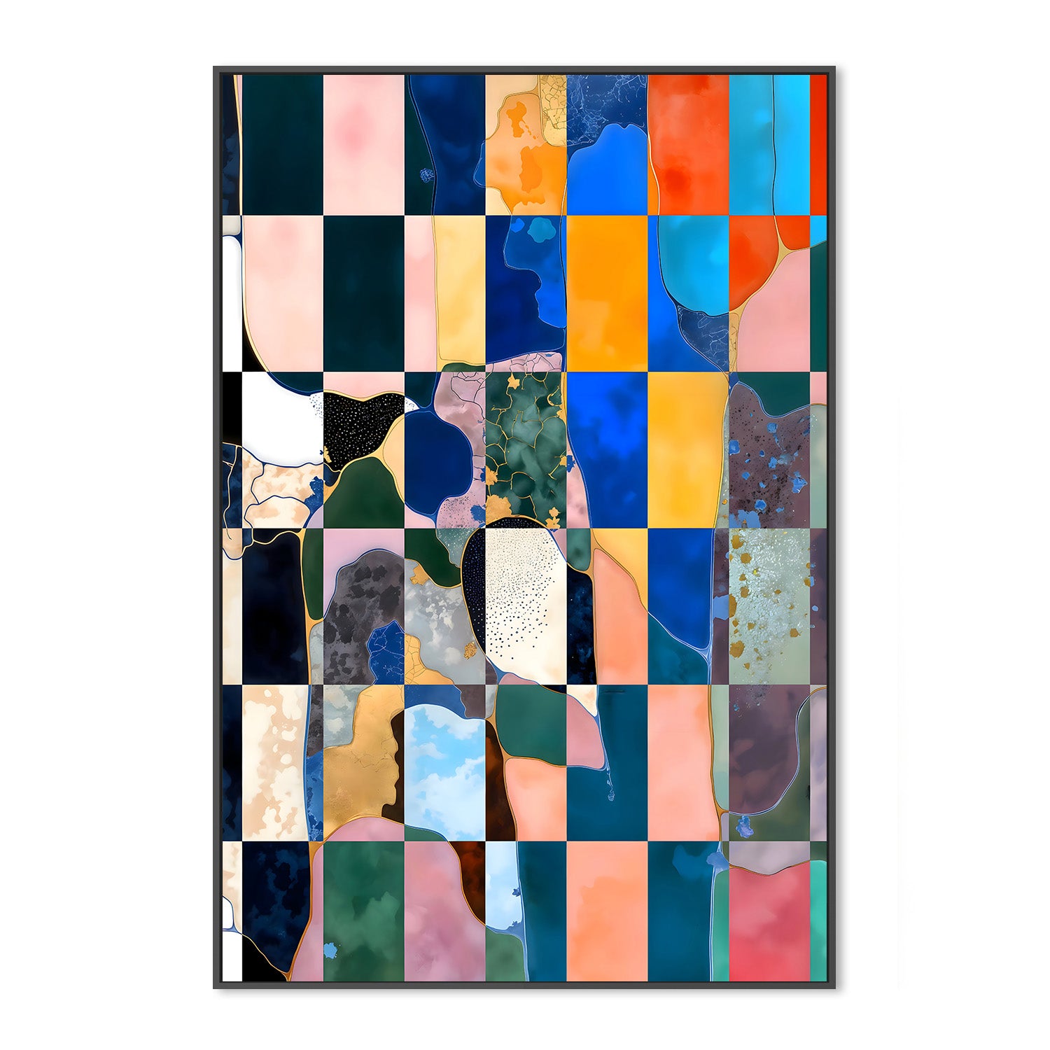 wall-art-print-canvas-poster-framed-Luxe Checkerboard-3