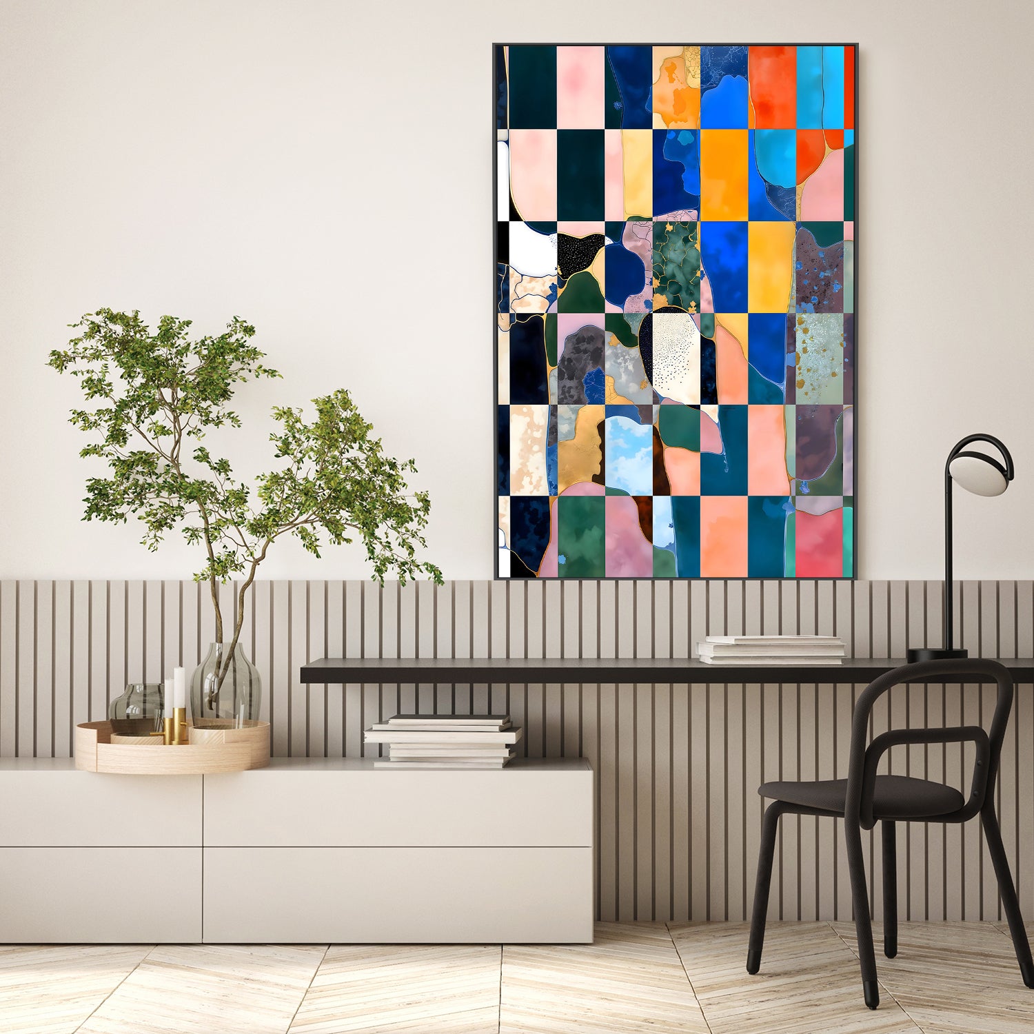 wall-art-print-canvas-poster-framed-Luxe Checkerboard-7