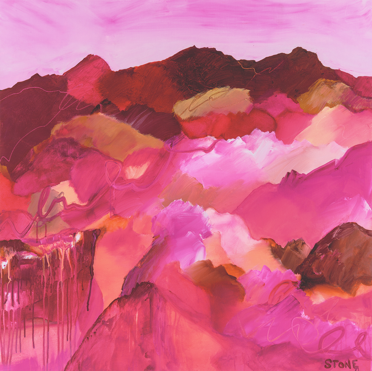 wall-art-print-canvas-poster-framed-Magenta Melody , By Belinda Stone-GIOIA-WALL-ART