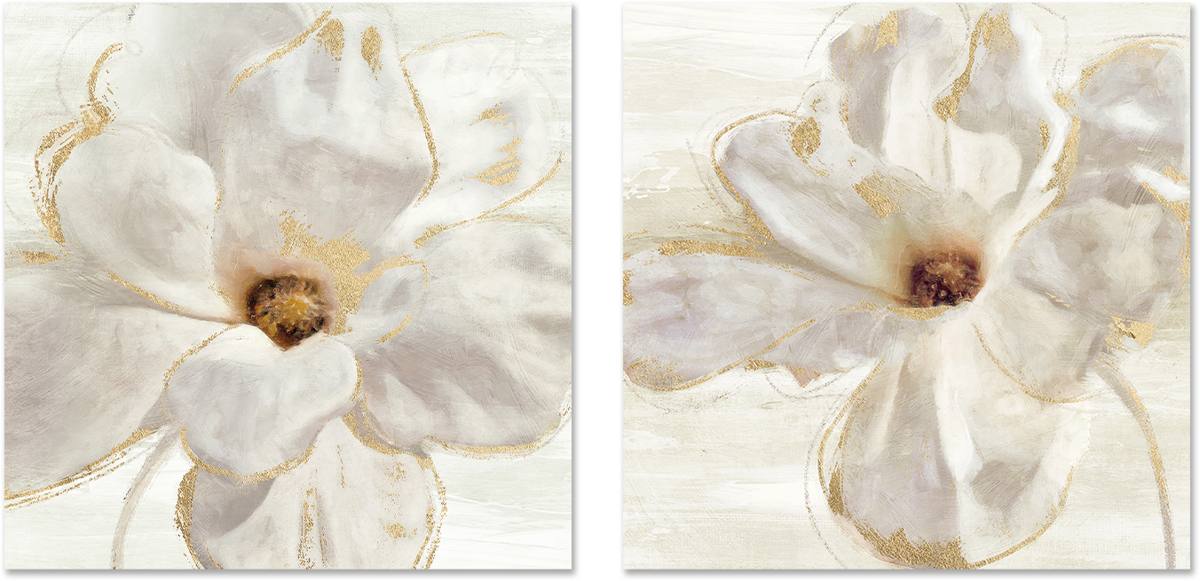 wall-art-print-canvas-poster-framed-Magnolia Bloom, Style A & B, Set of 2 , By Nina Blue-1