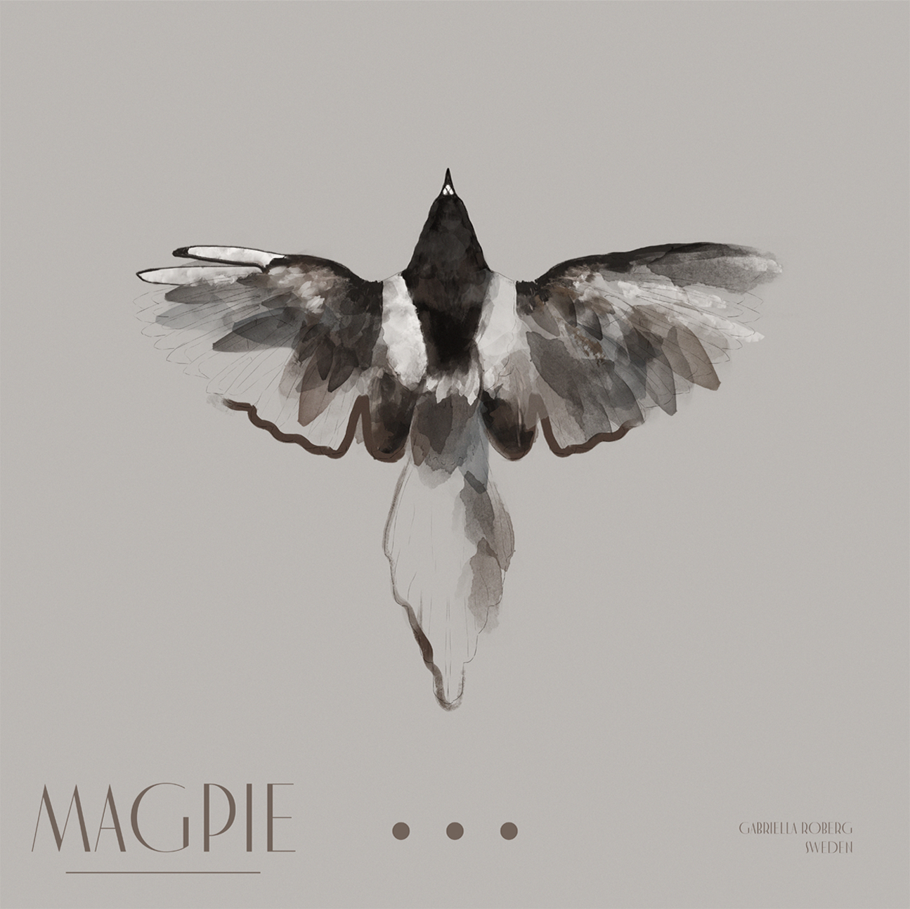 wall-art-print-canvas-poster-framed-Magpie, Style B , By Gabriella Roberg-1
