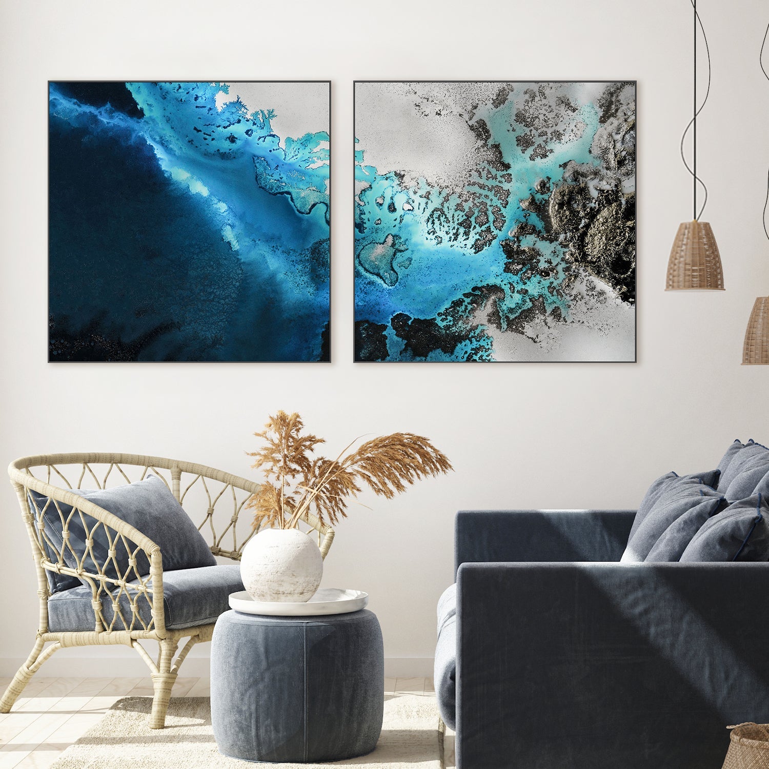 wall-art-print-canvas-poster-framed-Maritime Majesty Square, Style A & B, Set Of 2 , By Petra Meikle-2