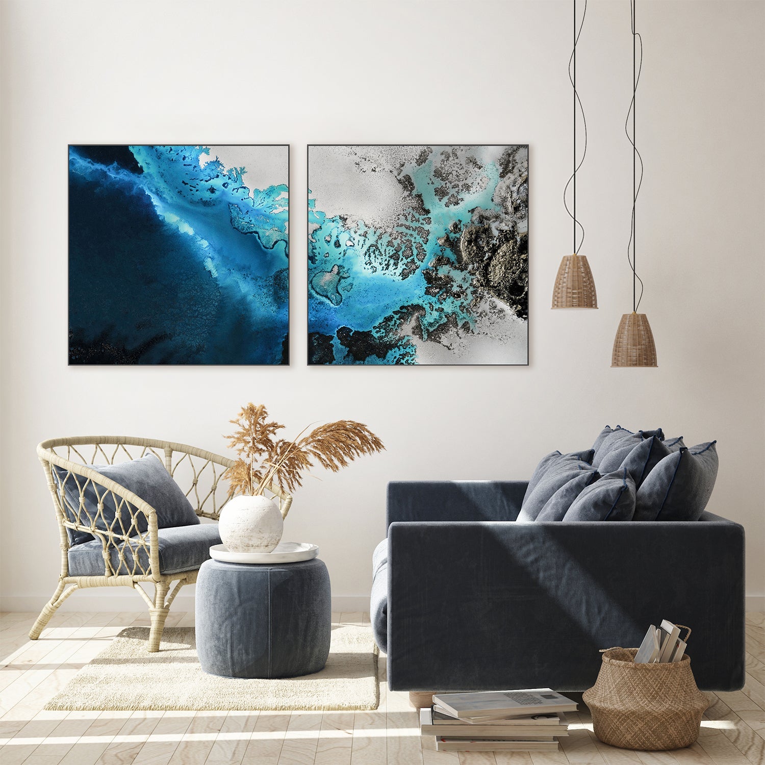 wall-art-print-canvas-poster-framed-Maritime Majesty Square, Style A & B, Set Of 2 , By Petra Meikle-7