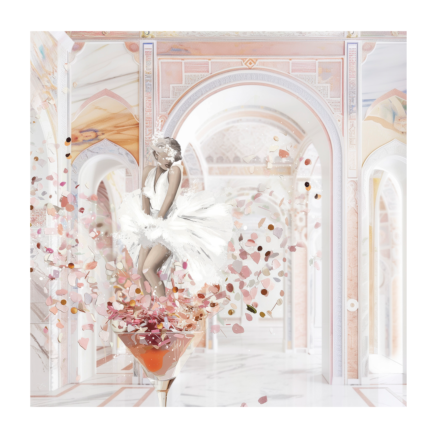 wall-art-print-canvas-poster-framed-Martini Monroe, Sq , By Bella Eve-2