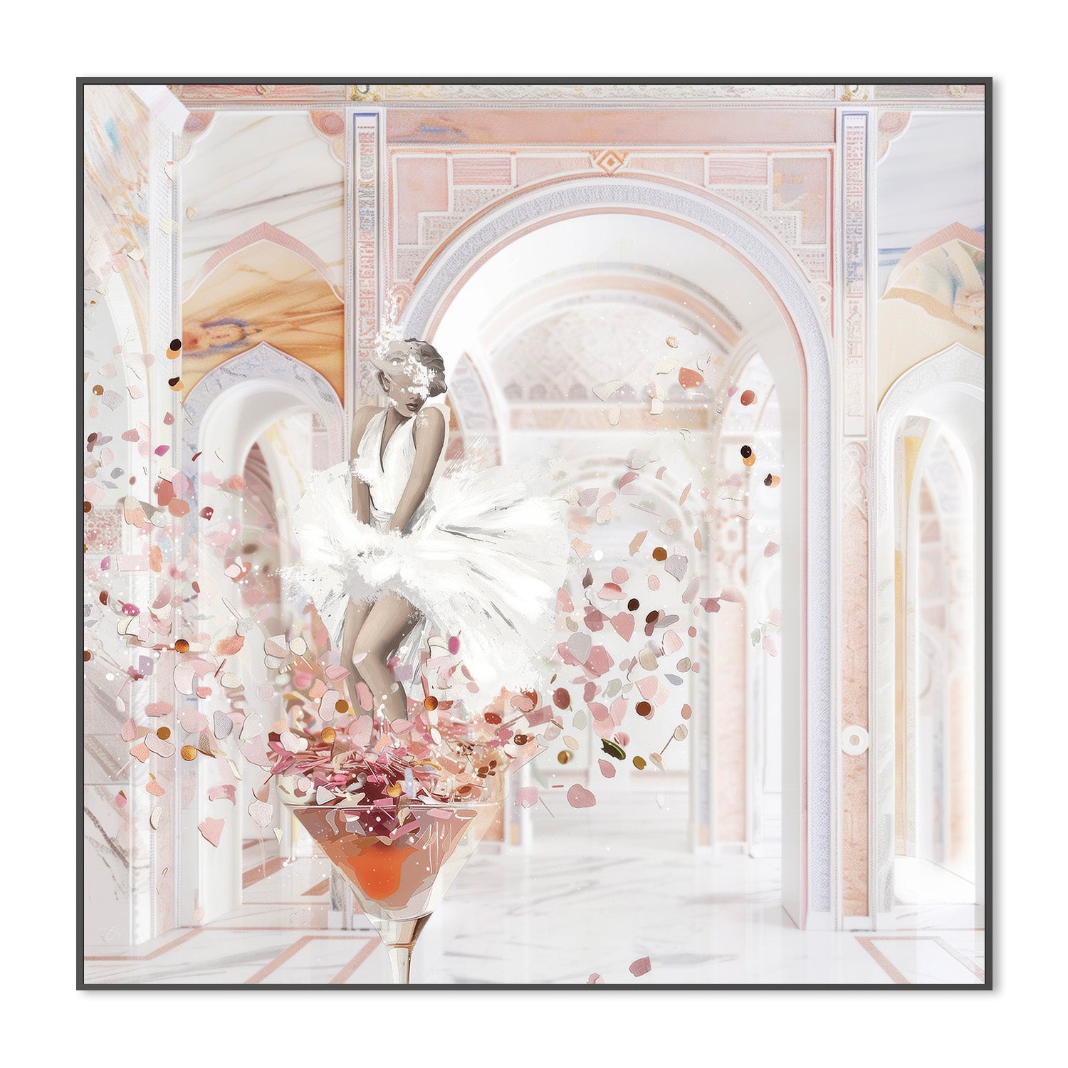 wall-art-print-canvas-poster-framed-Martini Monroe, Sq , By Bella Eve-4