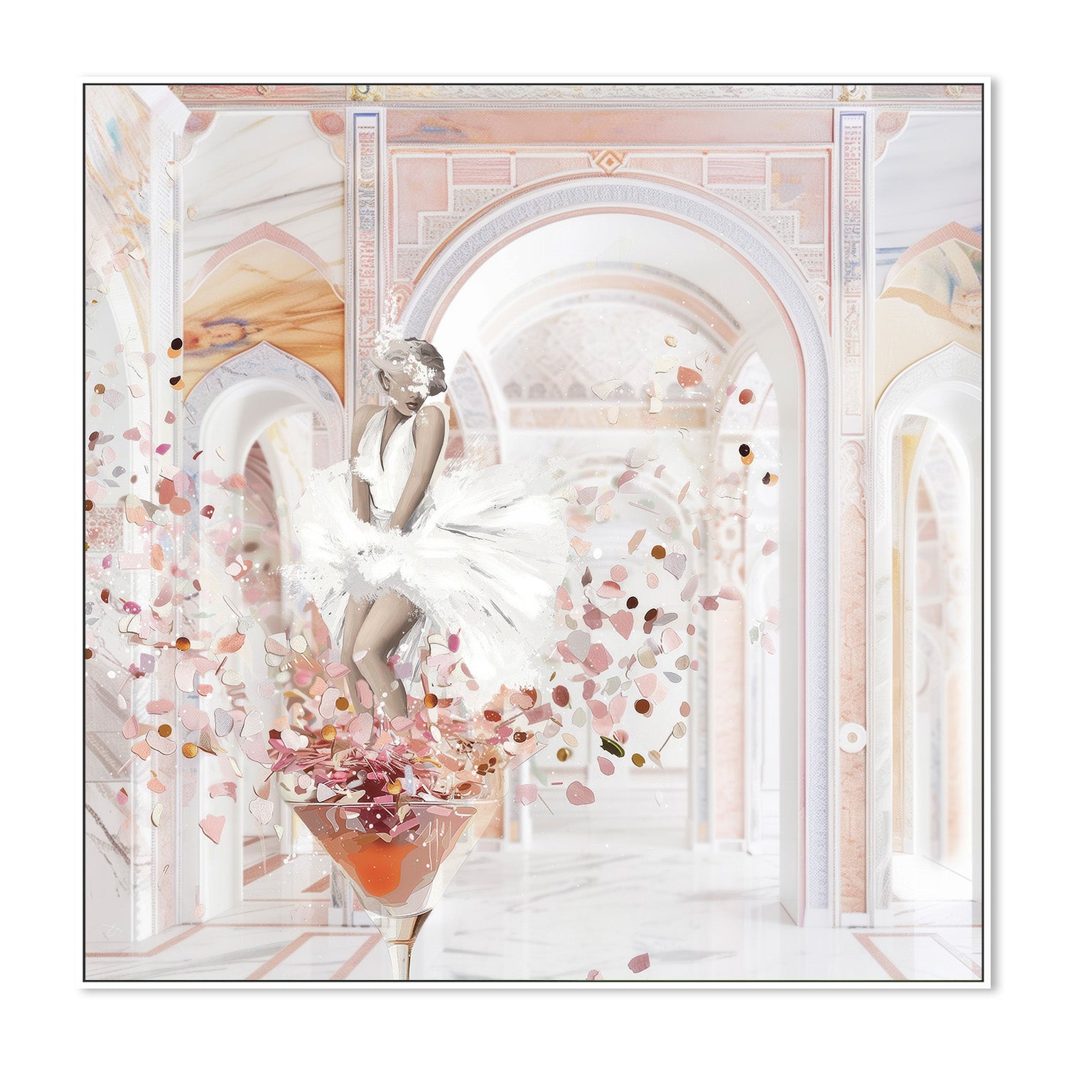 wall-art-print-canvas-poster-framed-Martini Monroe, Sq , By Bella Eve-6