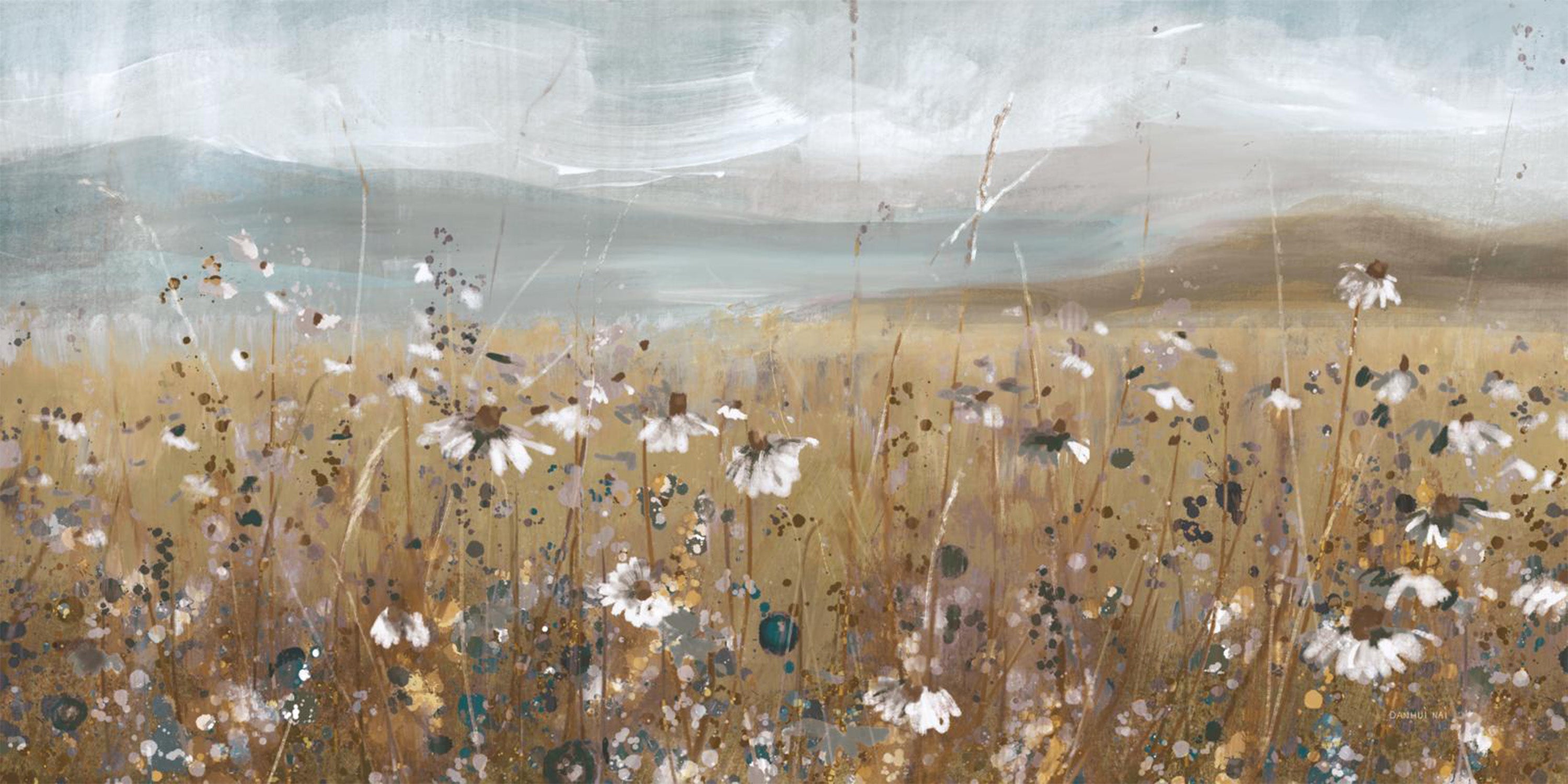 wall-art-print-canvas-poster-framed-Meadow Stroll Neutral-1