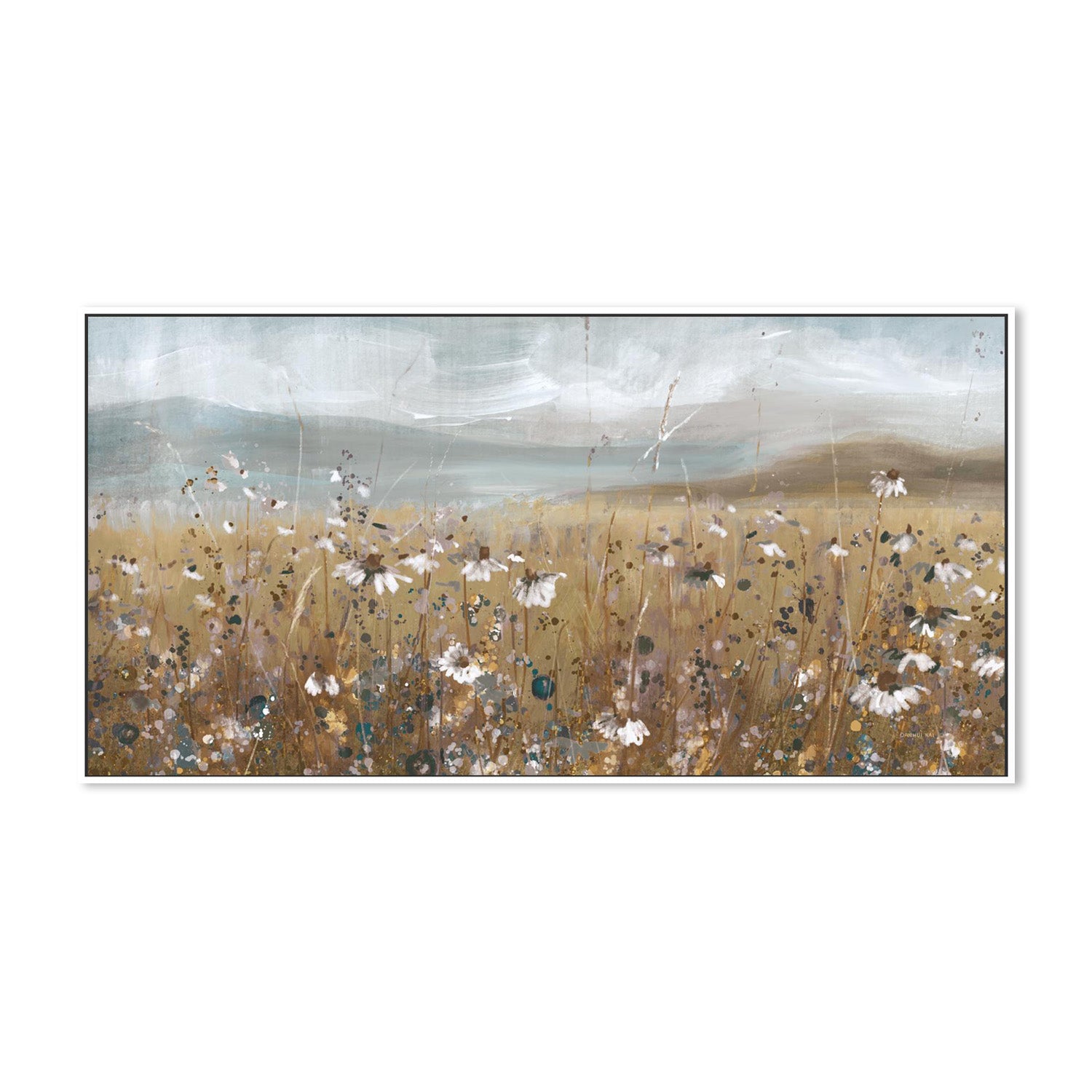 wall-art-print-canvas-poster-framed-Meadow Stroll Neutral-5
