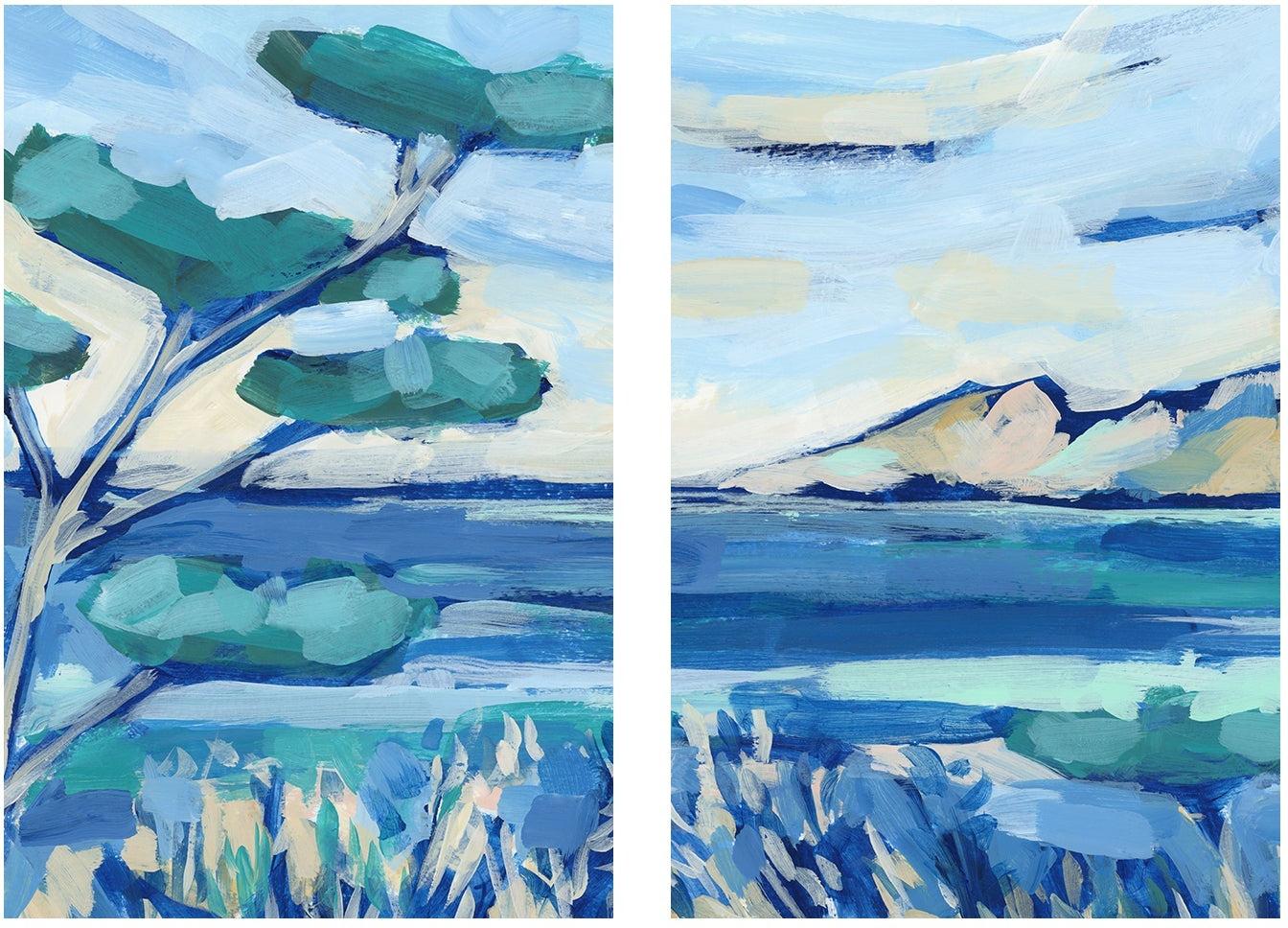 wall-art-print-canvas-poster-framed-Mediterranean Coasta , Style A & B , Set Of 2 , By Jetty Home-1