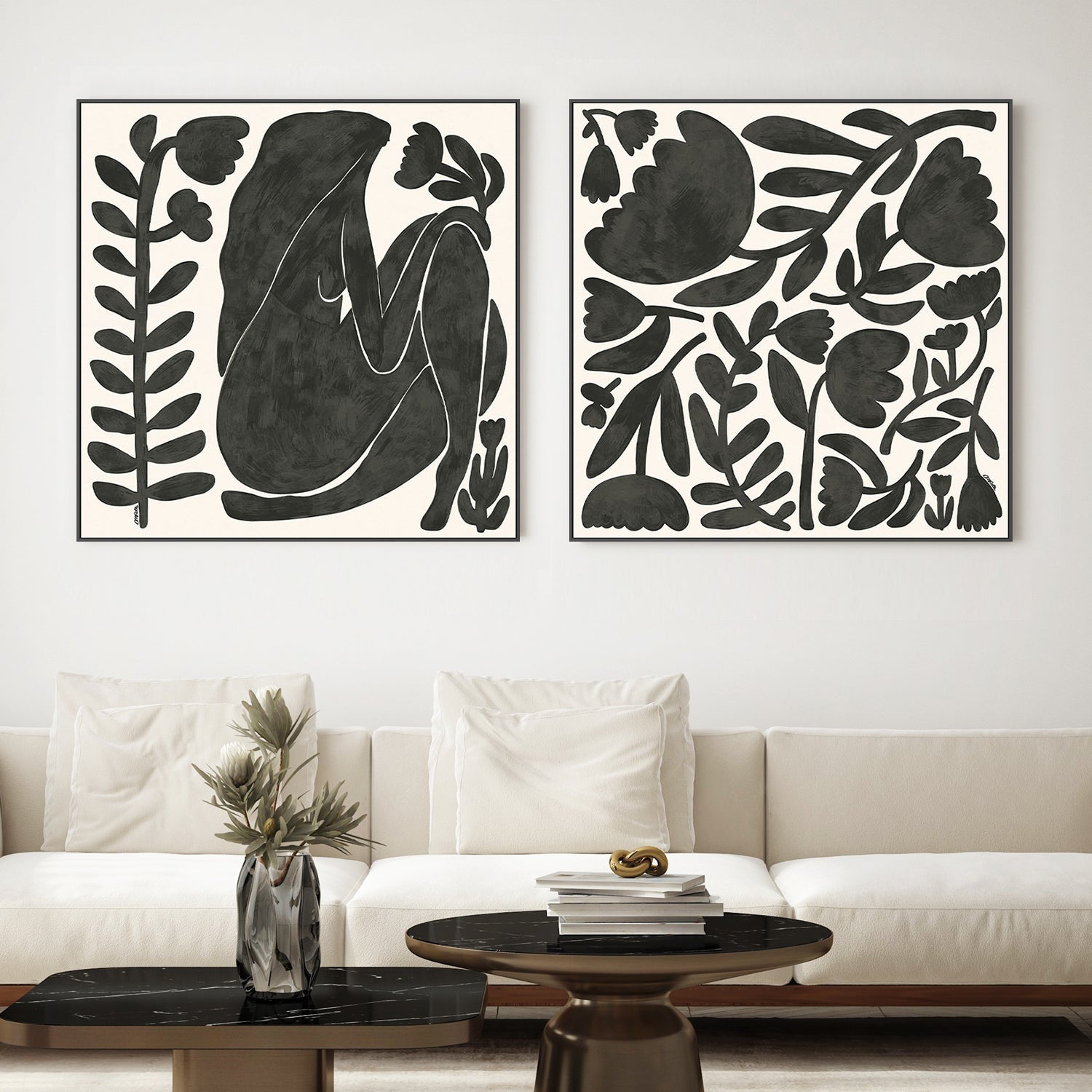 wall-art-print-canvas-poster-framed-Meet Me In The Garden & Songs Of Bloom, Set Of 2 , By Andelle Art-2