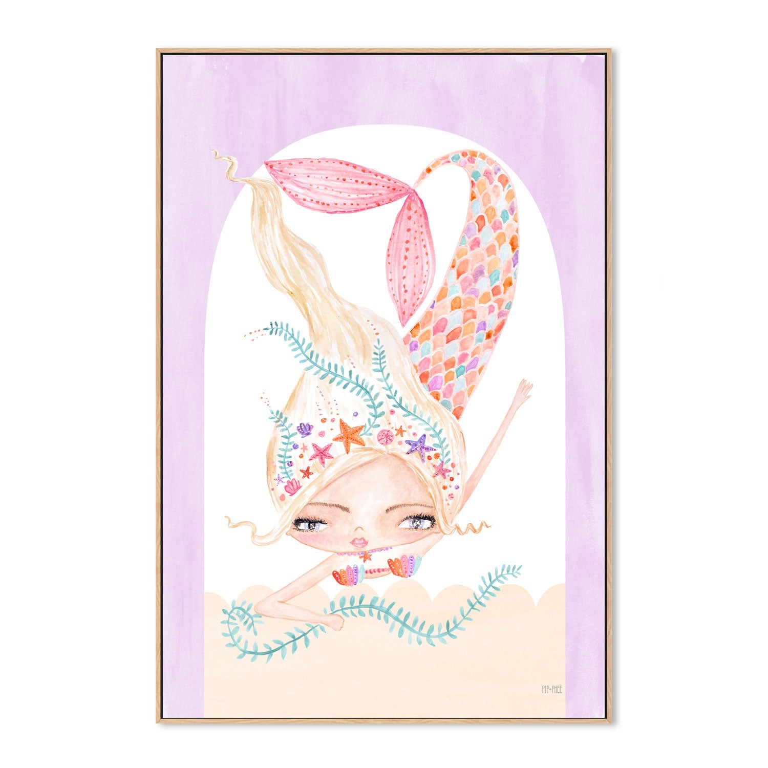 wall-art-print-canvas-poster-framed-Mermaid Dive , By Pip and Phee-4