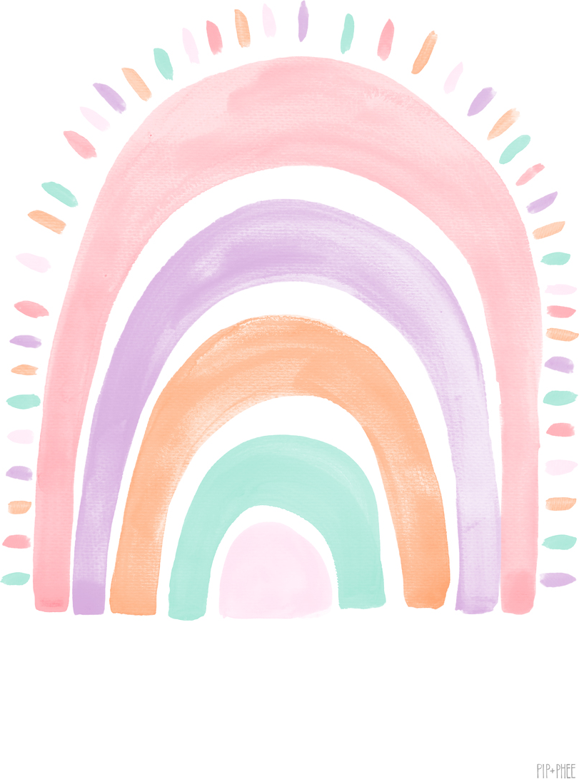 wall-art-print-canvas-poster-framed-Mermaid Rainbow , By Pip and Phee-1