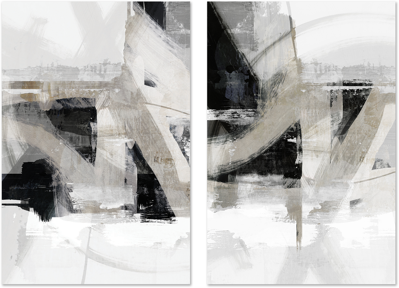 wall-art-print-canvas-poster-framed-Messy Urban Complex, Style A & B, Set of 2 , By Nina Blue-1