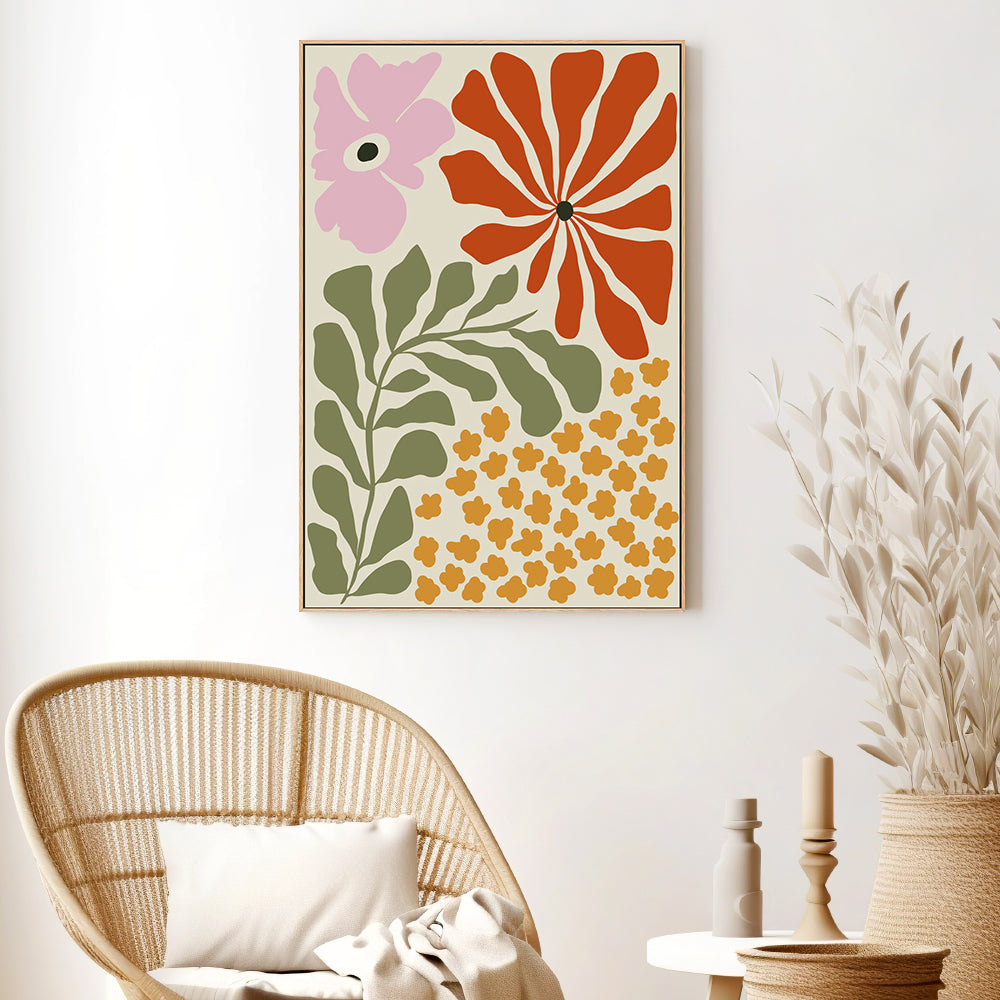wall-art-print-canvas-poster-framed-Mid-Century Blossom , By Miho Art Studio-2