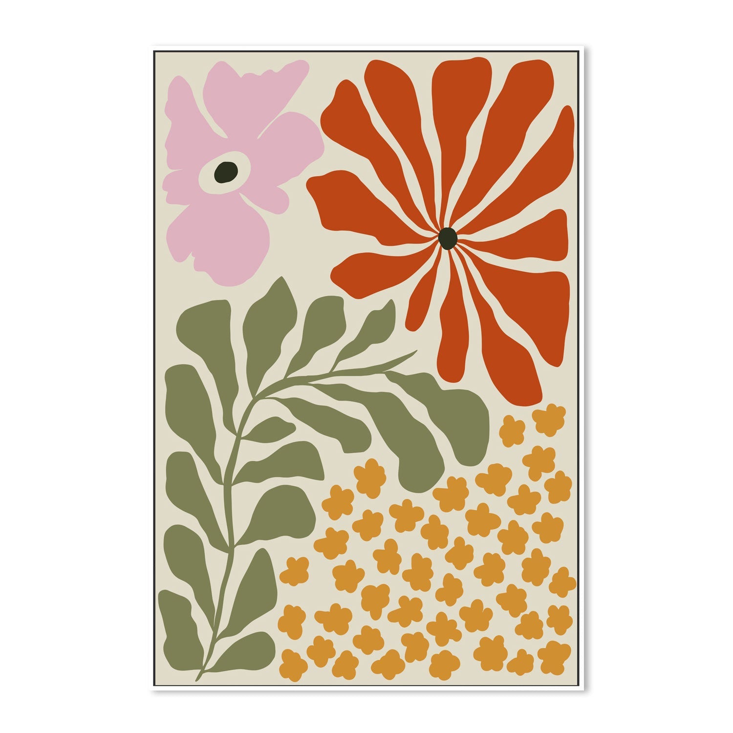 wall-art-print-canvas-poster-framed-Mid-Century Blossom , By Miho Art Studio-5
