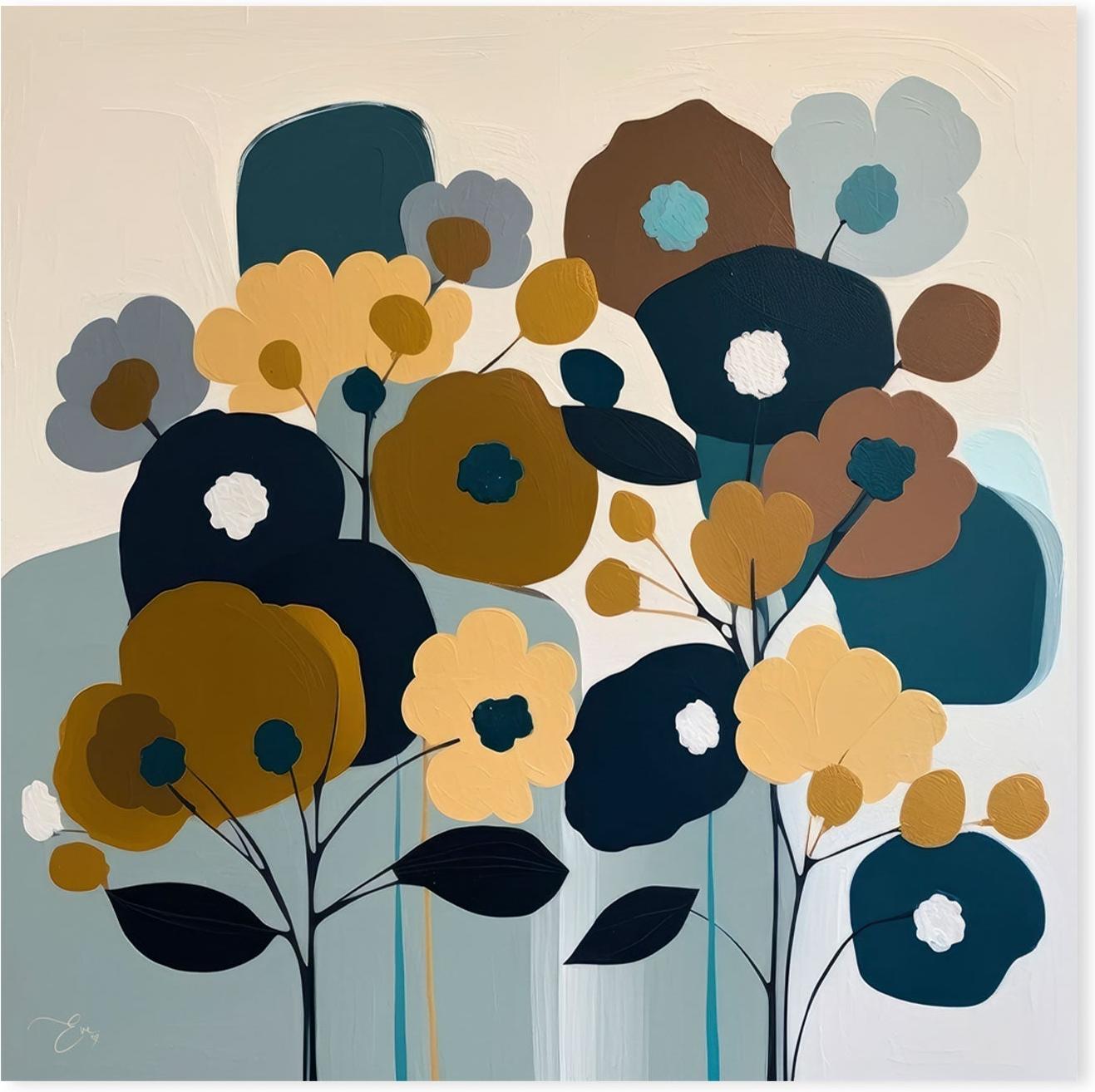 wall-art-print-canvas-poster-framed-Mid Century Bouquet , By Bella Eve-GIOIA-WALL-ART