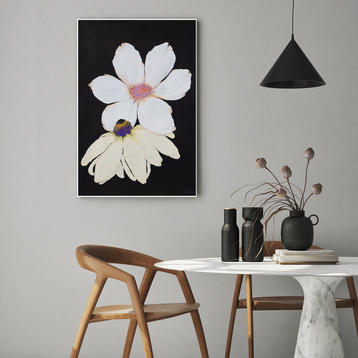 wall-art-print-canvas-poster-framed-Midnight Florals, Style A , By Filippoloco-7