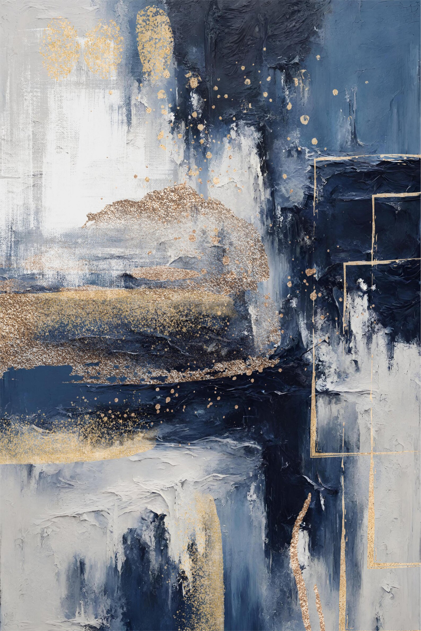 wall-art-print-canvas-poster-framed-Midnight with Gold, Style A , By Sally Ann Moss-1