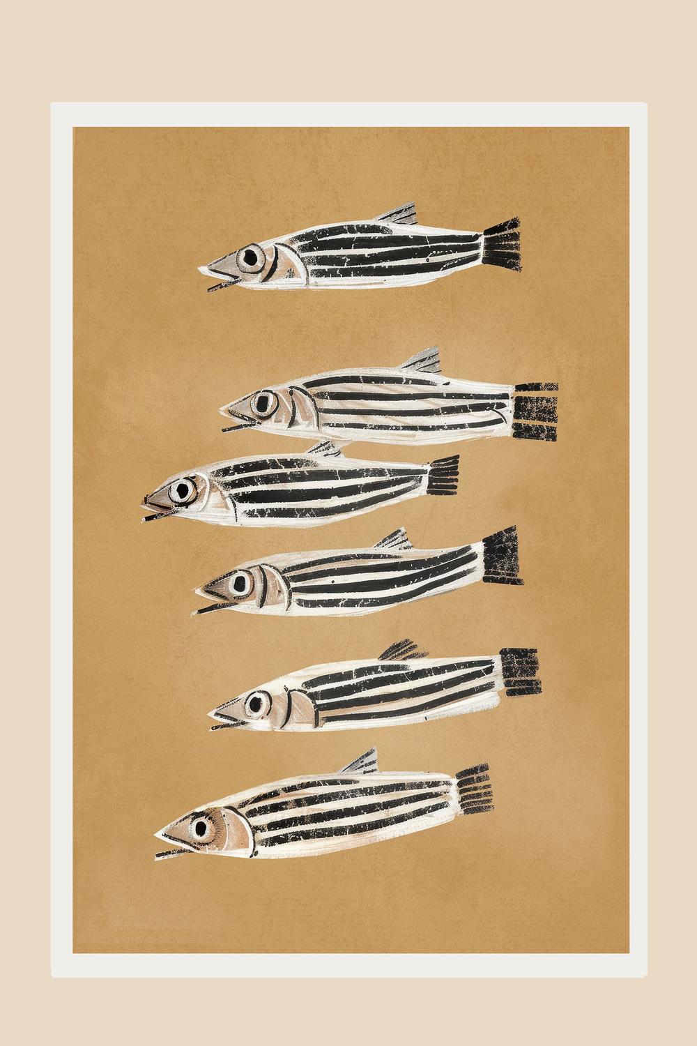 wall-art-print-canvas-poster-framed-Minimal Fish Study-1