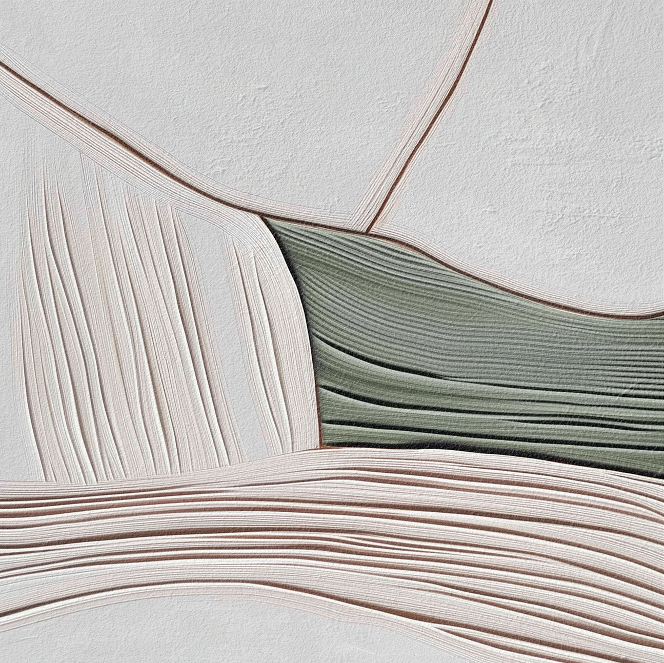 wall-art-print-canvas-poster-framed-Minimal Lines Grey Green, Style B , By Alma-1