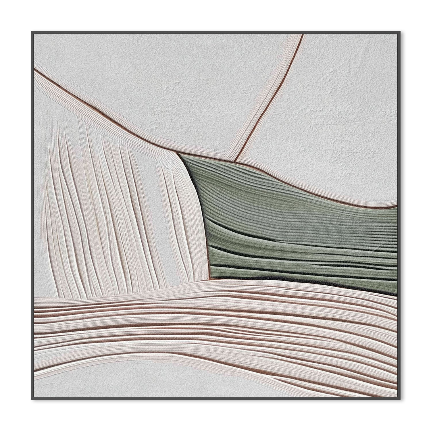 wall-art-print-canvas-poster-framed-Minimal Lines Grey Green, Style B , By Alma-3