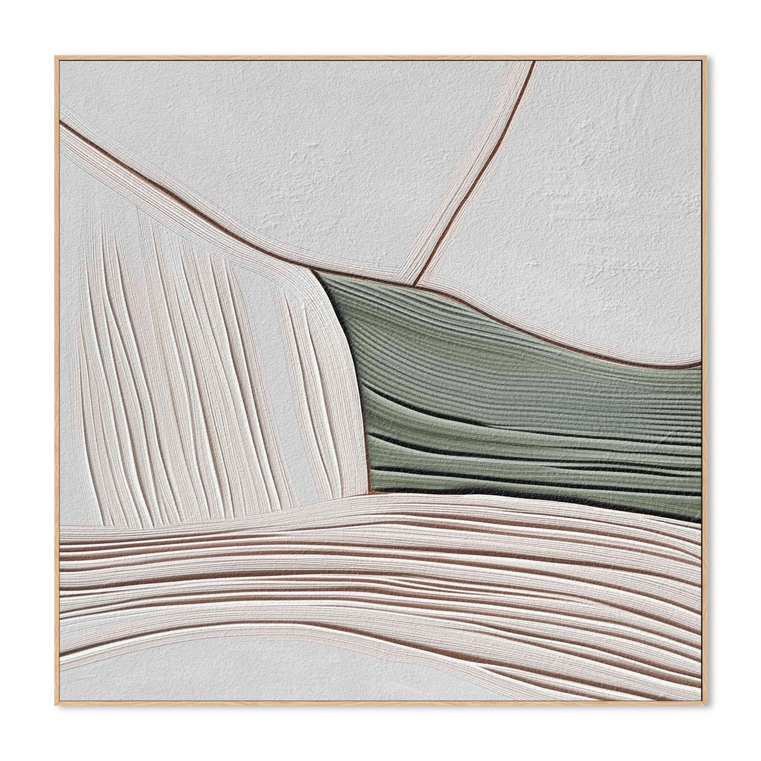 wall-art-print-canvas-poster-framed-Minimal Lines Grey Green, Style B , By Alma-4