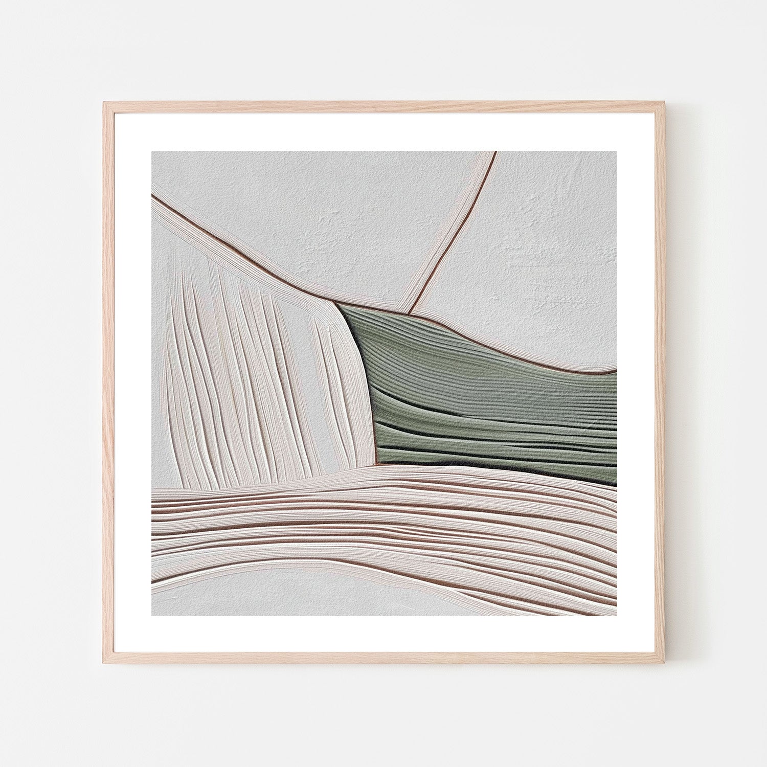 wall-art-print-canvas-poster-framed-Minimal Lines Grey Green, Style B , By Alma-6