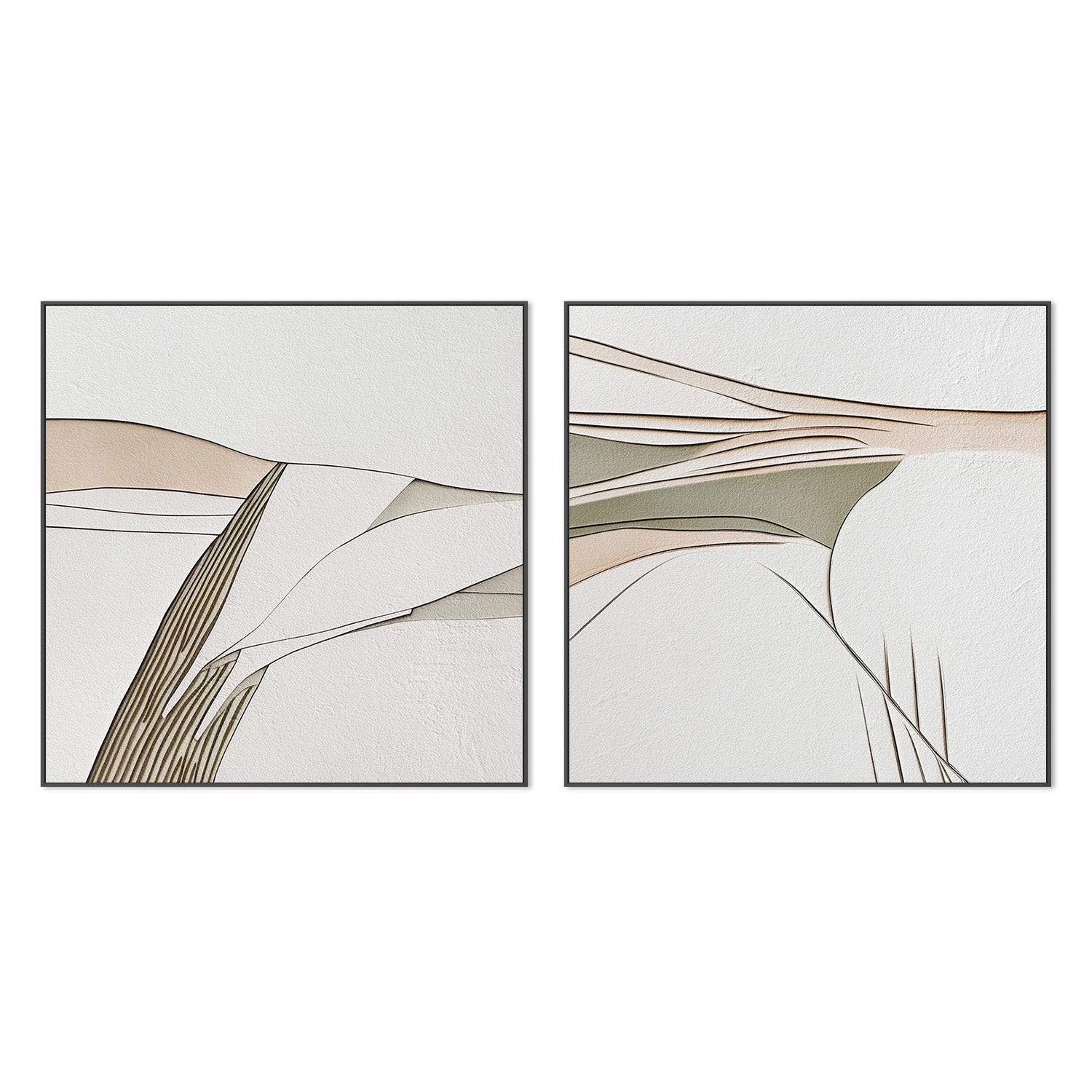 wall-art-print-canvas-poster-framed-Minimal Lines, Style A & B, Set Of 2 , By Alma-3
