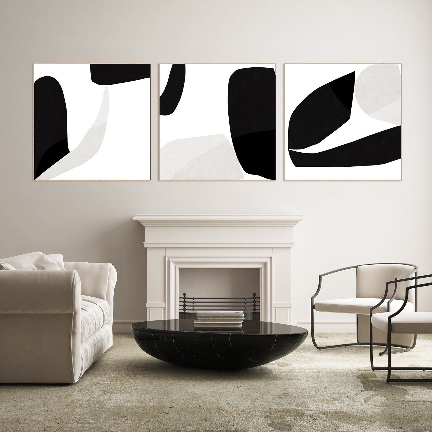wall-art-print-canvas-poster-framed-Minimal, Set Of 3-2