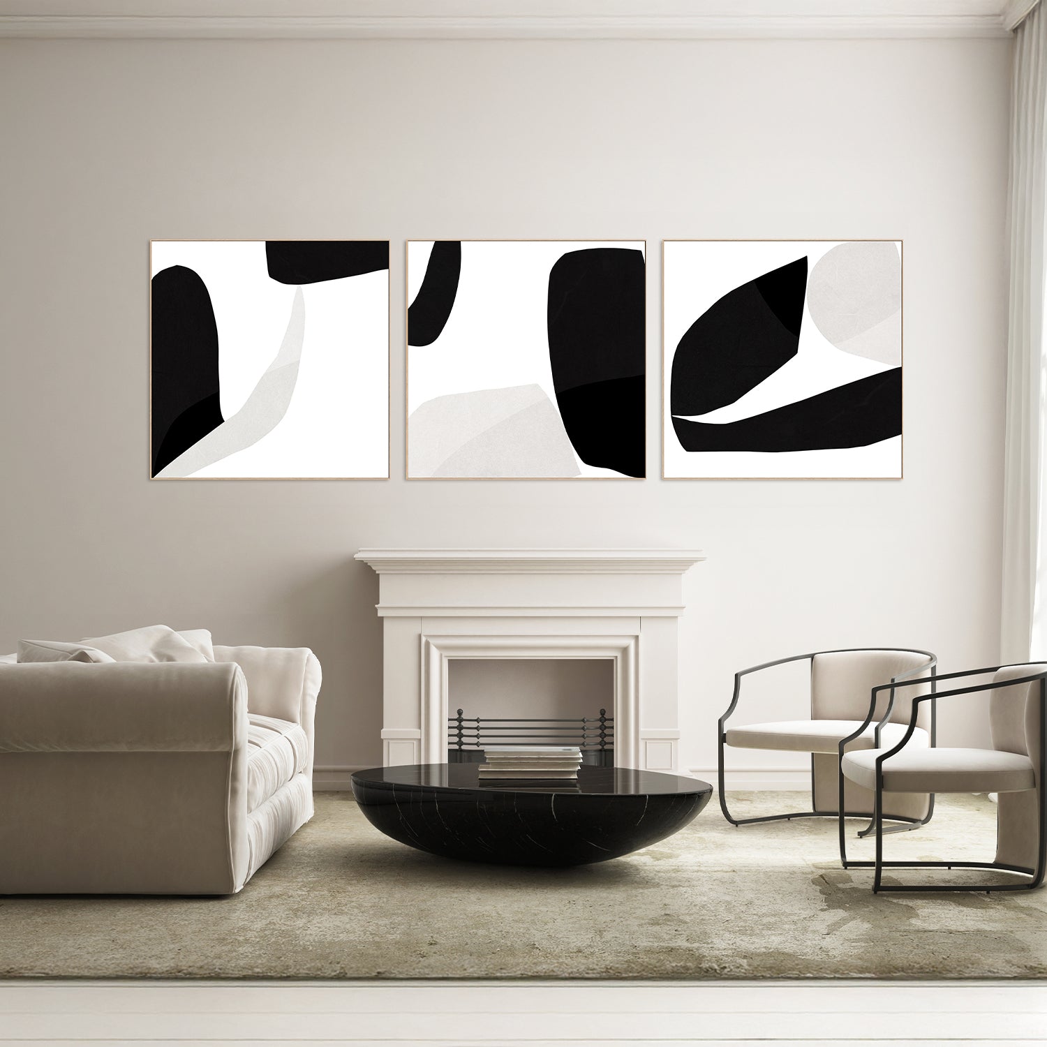 wall-art-print-canvas-poster-framed-Minimal, Set Of 3-7