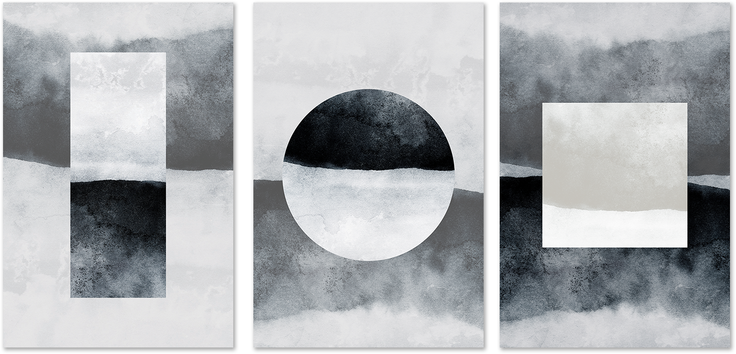 wall-art-print-canvas-poster-framed-Minimalism, Style A, B & C, Set Of 3-1