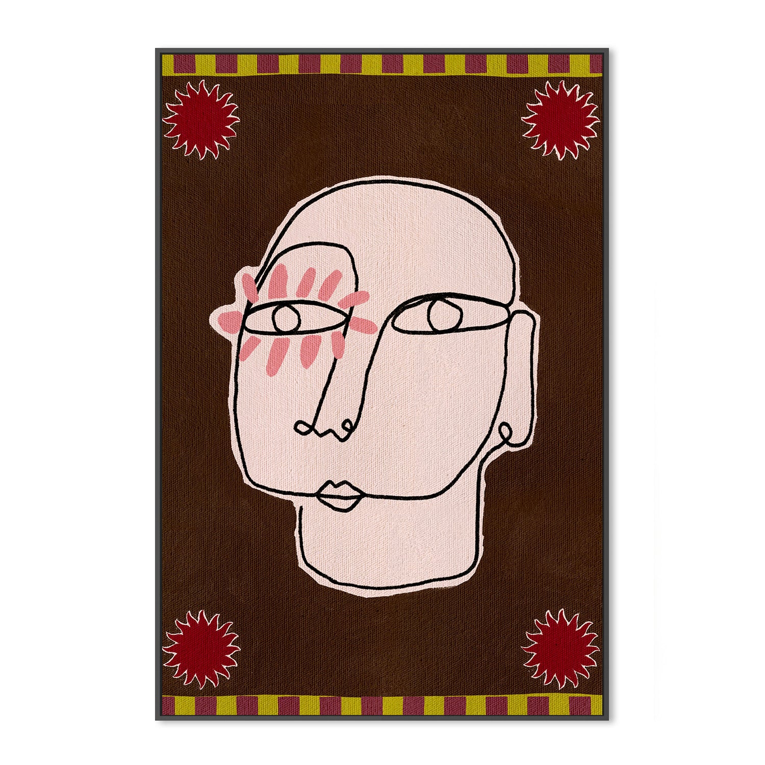wall-art-print-canvas-poster-framed-Minimalist Line Drawing Of A Face-3