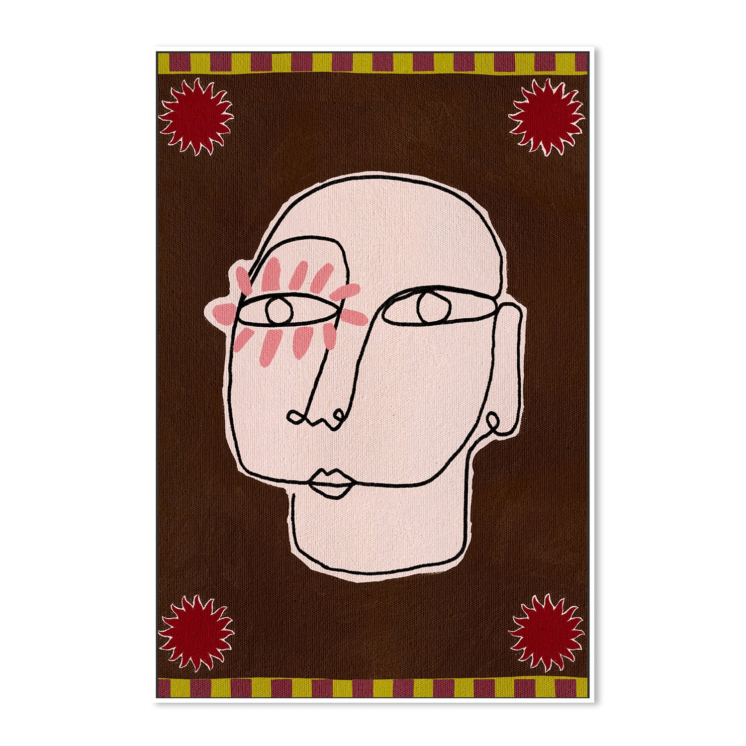 wall-art-print-canvas-poster-framed-Minimalist Line Drawing Of A Face-5