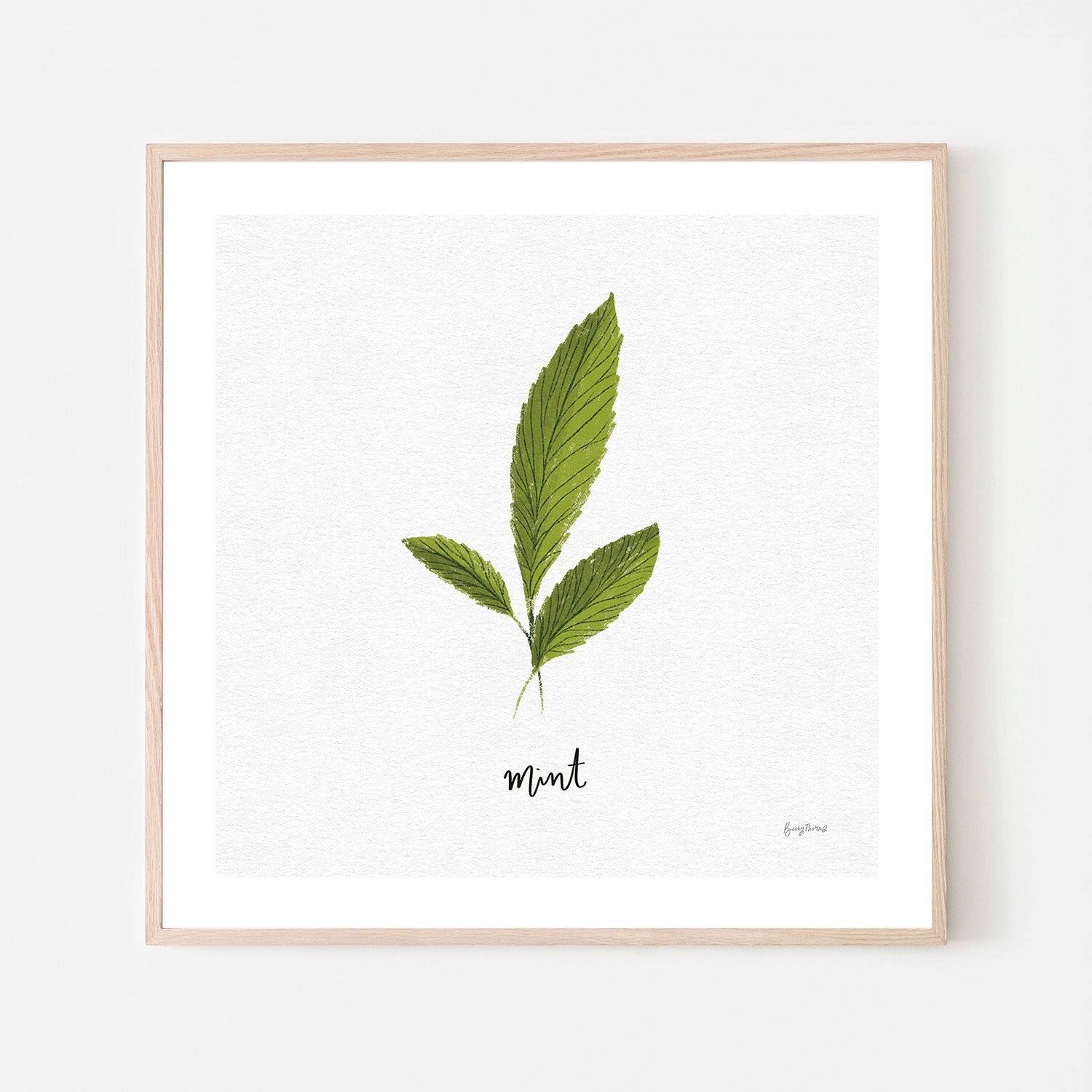 wall-art-print-canvas-poster-framed-Mint Herbs White, Style F , By Becky Thorns-6