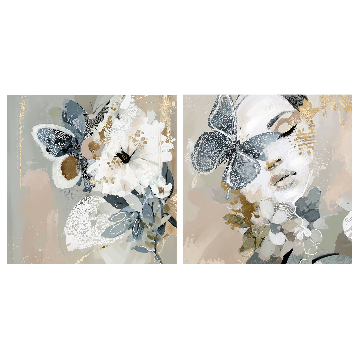 wall-art-print-canvas-poster-framed-Mistwing, Left And Right, Set Of 2-1