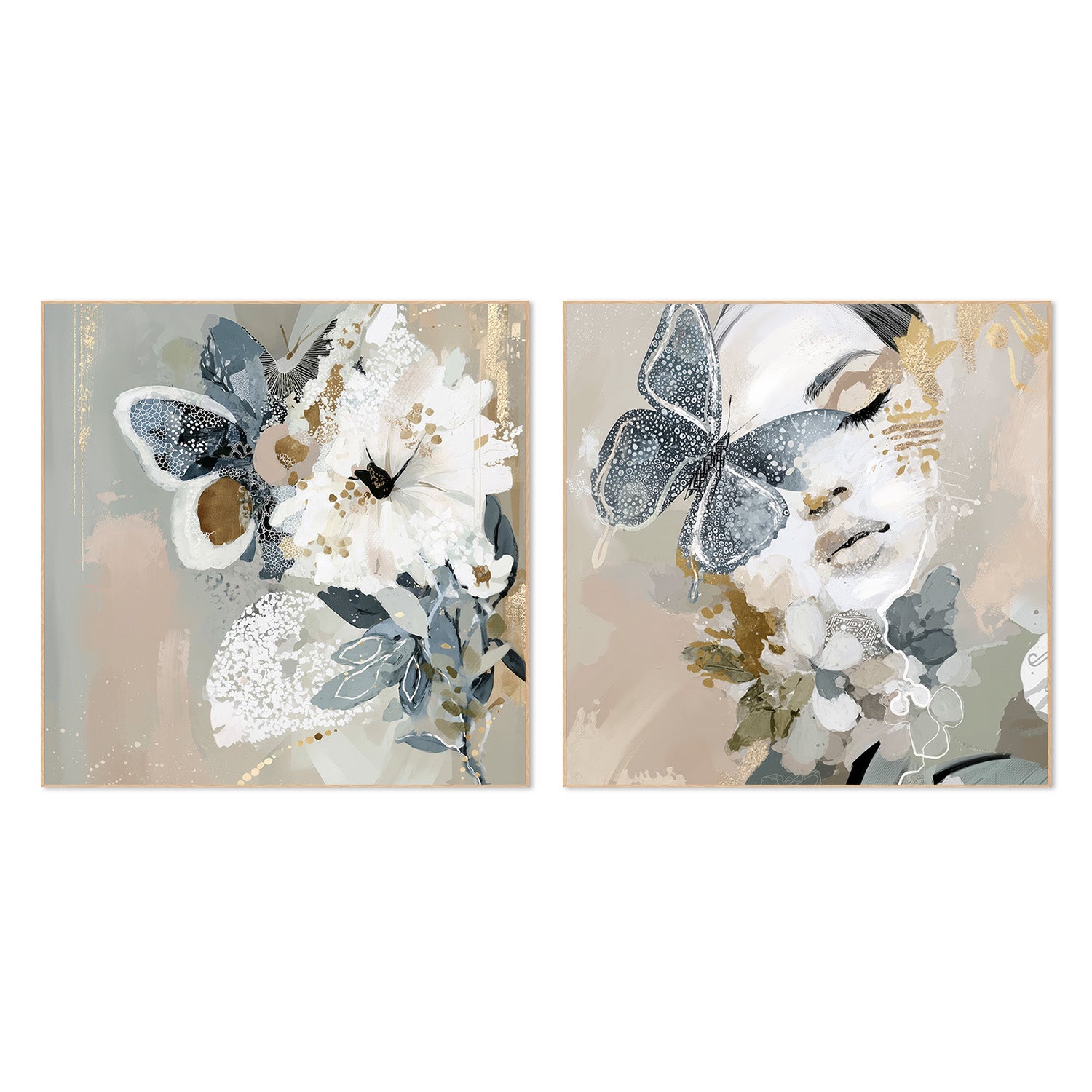 wall-art-print-canvas-poster-framed-Mistwing, Left And Right, Set Of 2-4