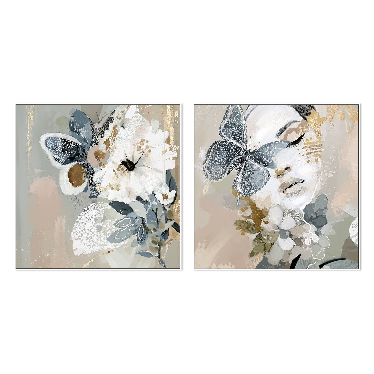 wall-art-print-canvas-poster-framed-Mistwing, Left And Right, Set Of 2-5