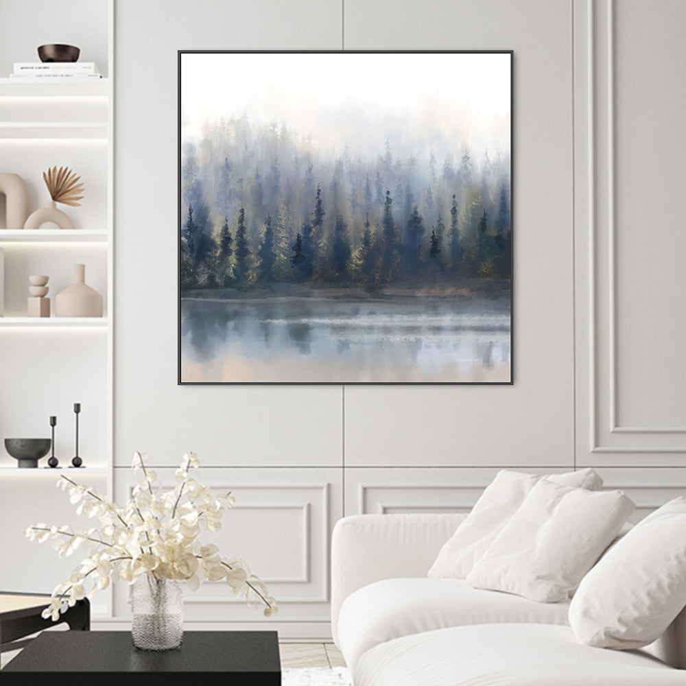 wall-art-print-canvas-poster-framed-Misty Forest in Gray and Gold , By Danhui Nai-2