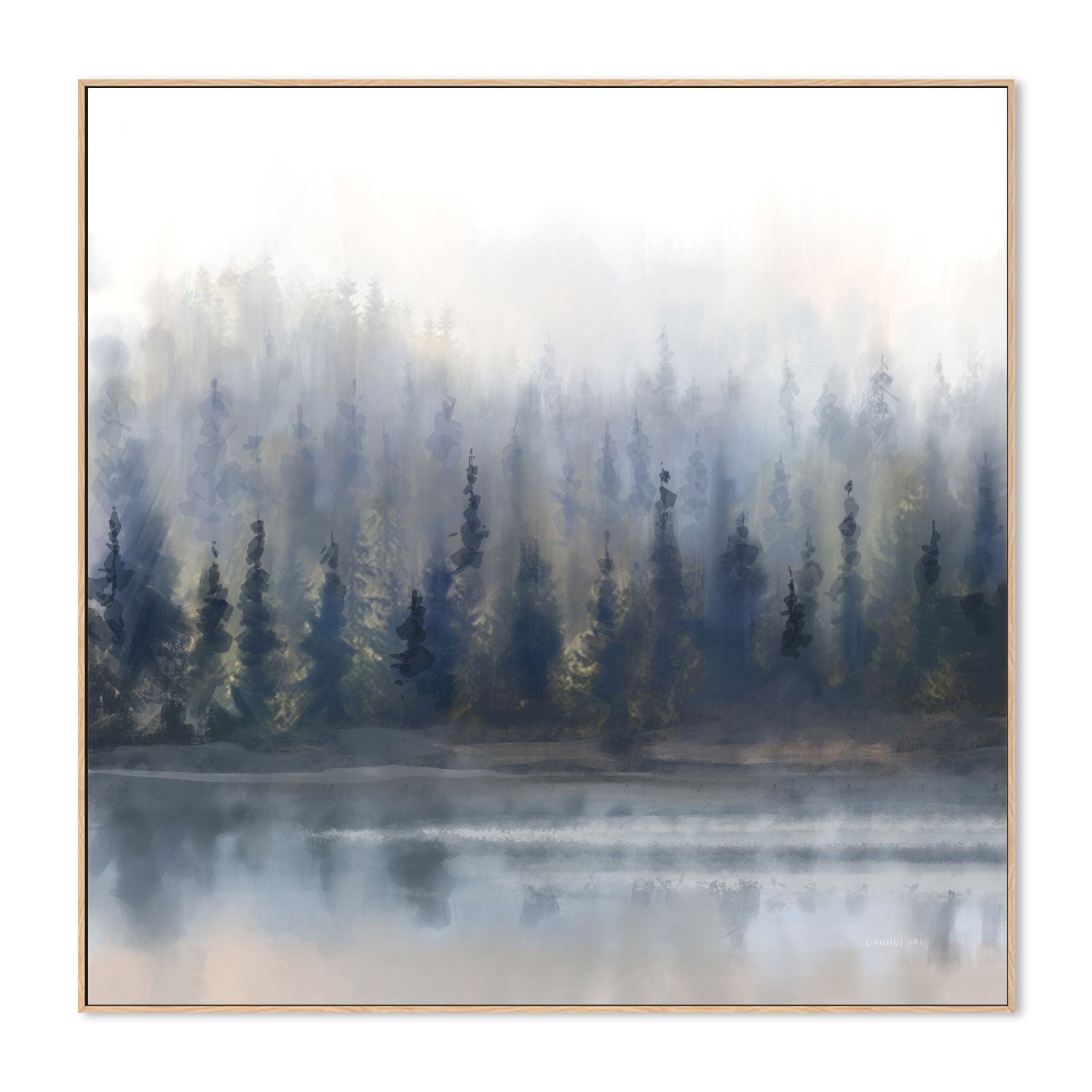 wall-art-print-canvas-poster-framed-Misty Forest in Gray and Gold , By Danhui Nai-4