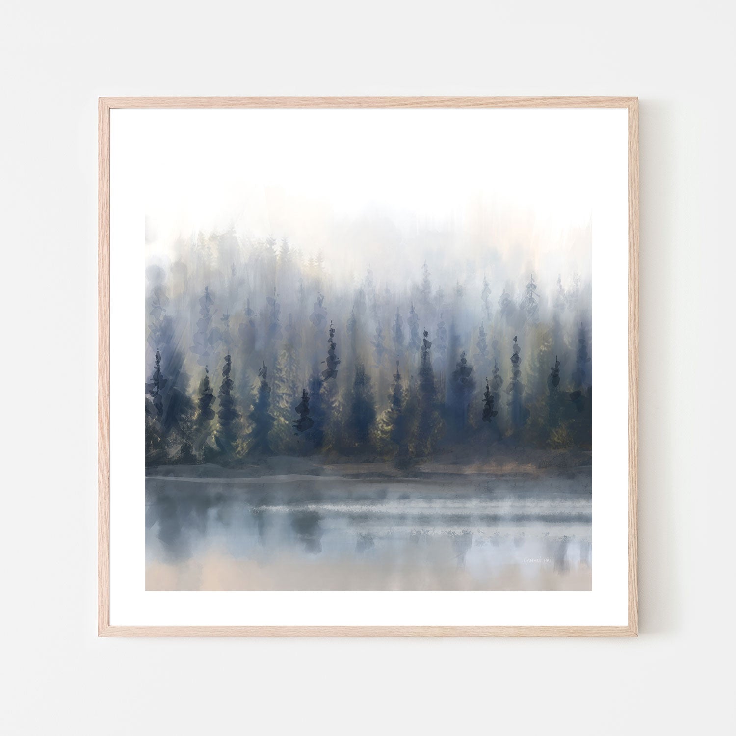 wall-art-print-canvas-poster-framed-Misty Forest in Gray and Gold , By Danhui Nai-6